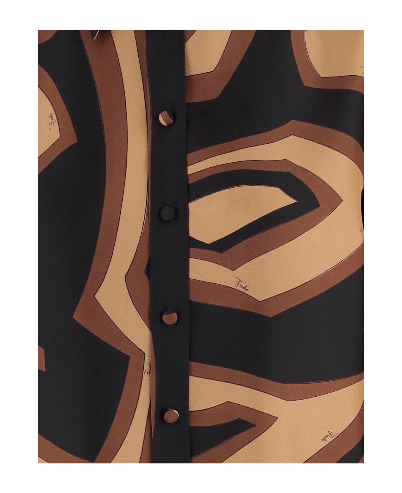 Pucci Silk Shirt With Labyrinth Print - Red