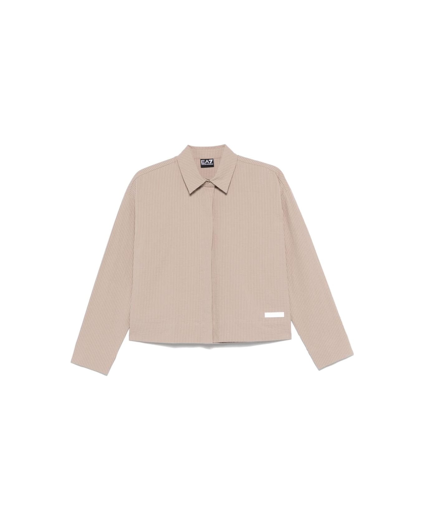 EA7 Striped Cotton Shirt - Beige