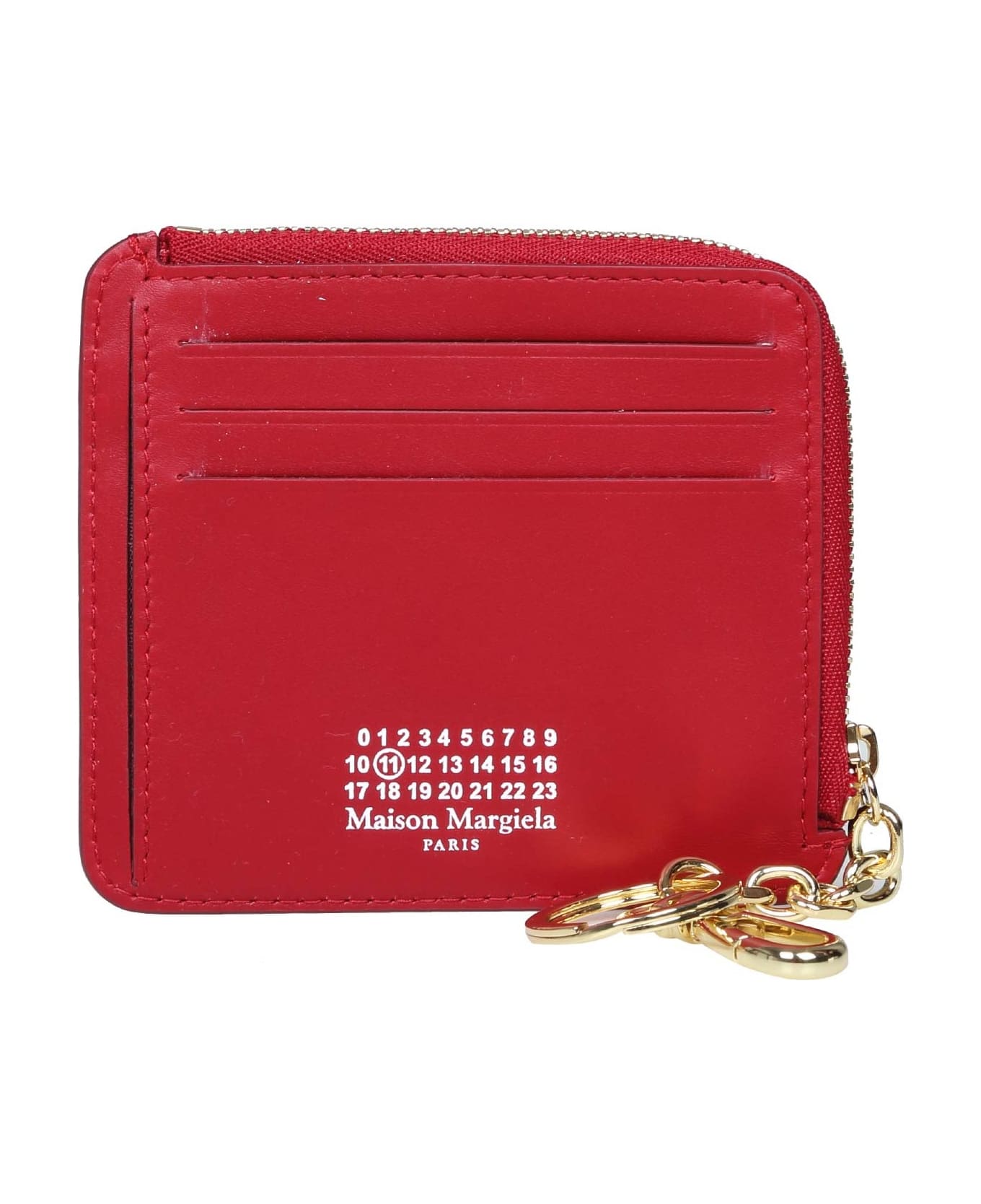 Maison Margiela Leather Key Chain Wallet Color Red - Red