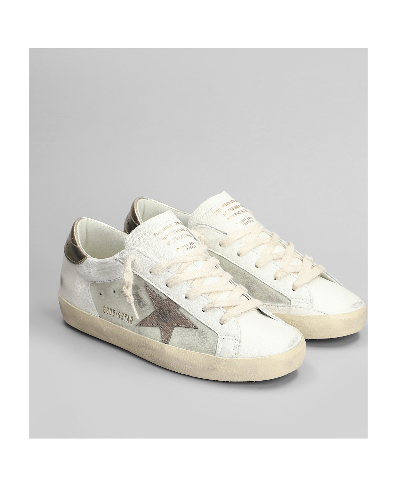 Golden Goose Superstar Sneakers In White Suede And Leather - white