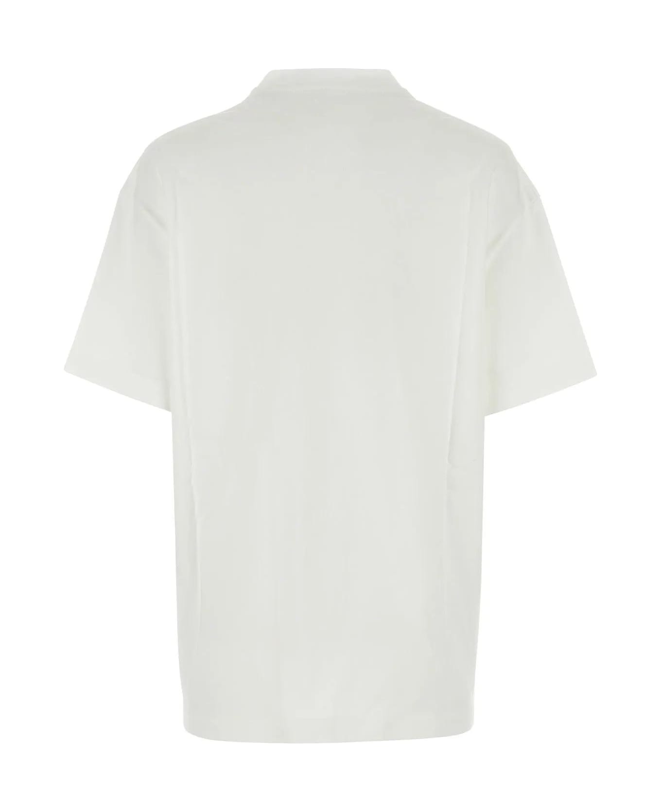 Jil Sander White Cotton T-shirt - Yellow Cream