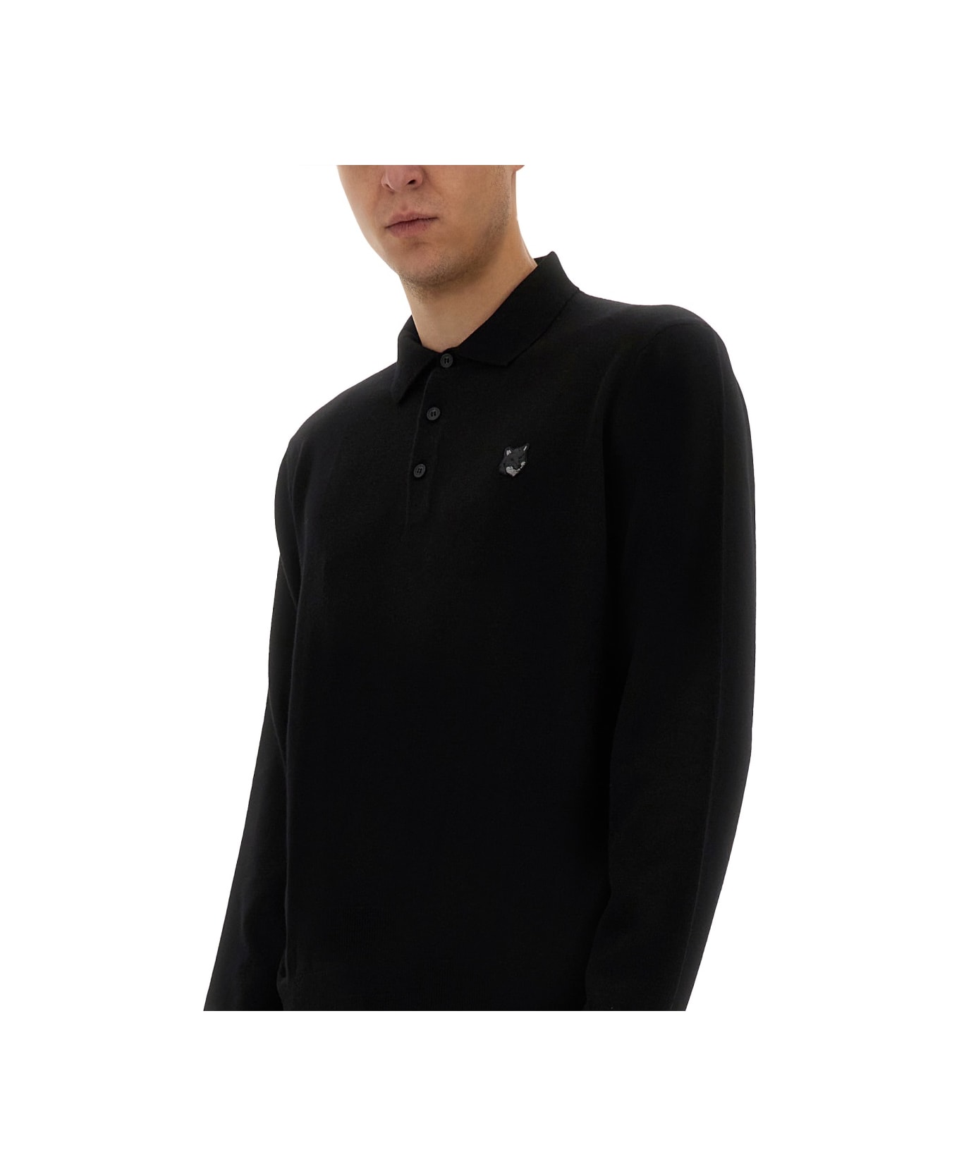 Maison Kitsuné Polo Shirt "fox Head" - BLACK