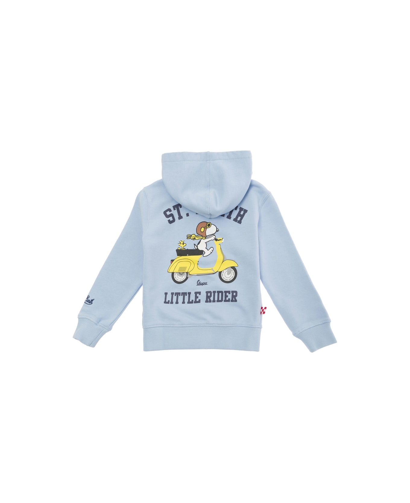 MC2 Saint Barth 'coney' Light Blue Hoodie With Snoopy Special Rider Print In Cotton Man - Light blue