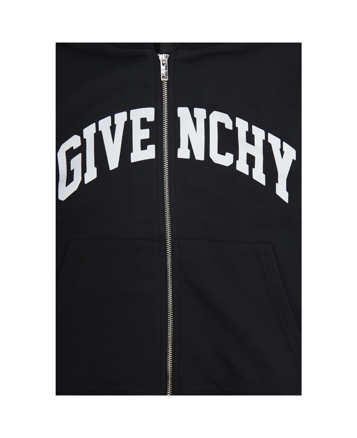 Givenchy Black Hoodie With Logo Lettering In Cotton Blend Boy - Black