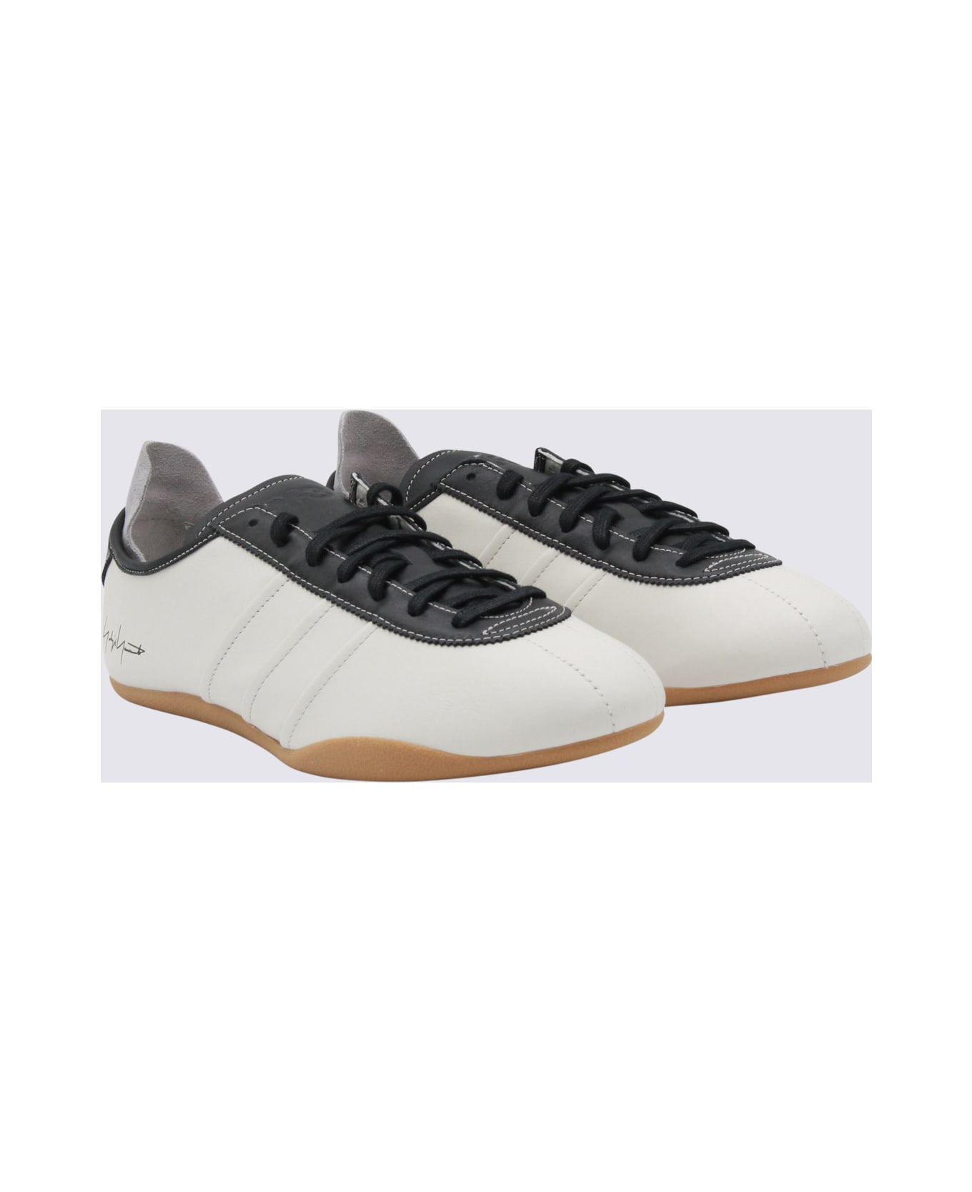 Y-3 Whte Leather Tokyo Sneakers - Orbgry/orbgry/black