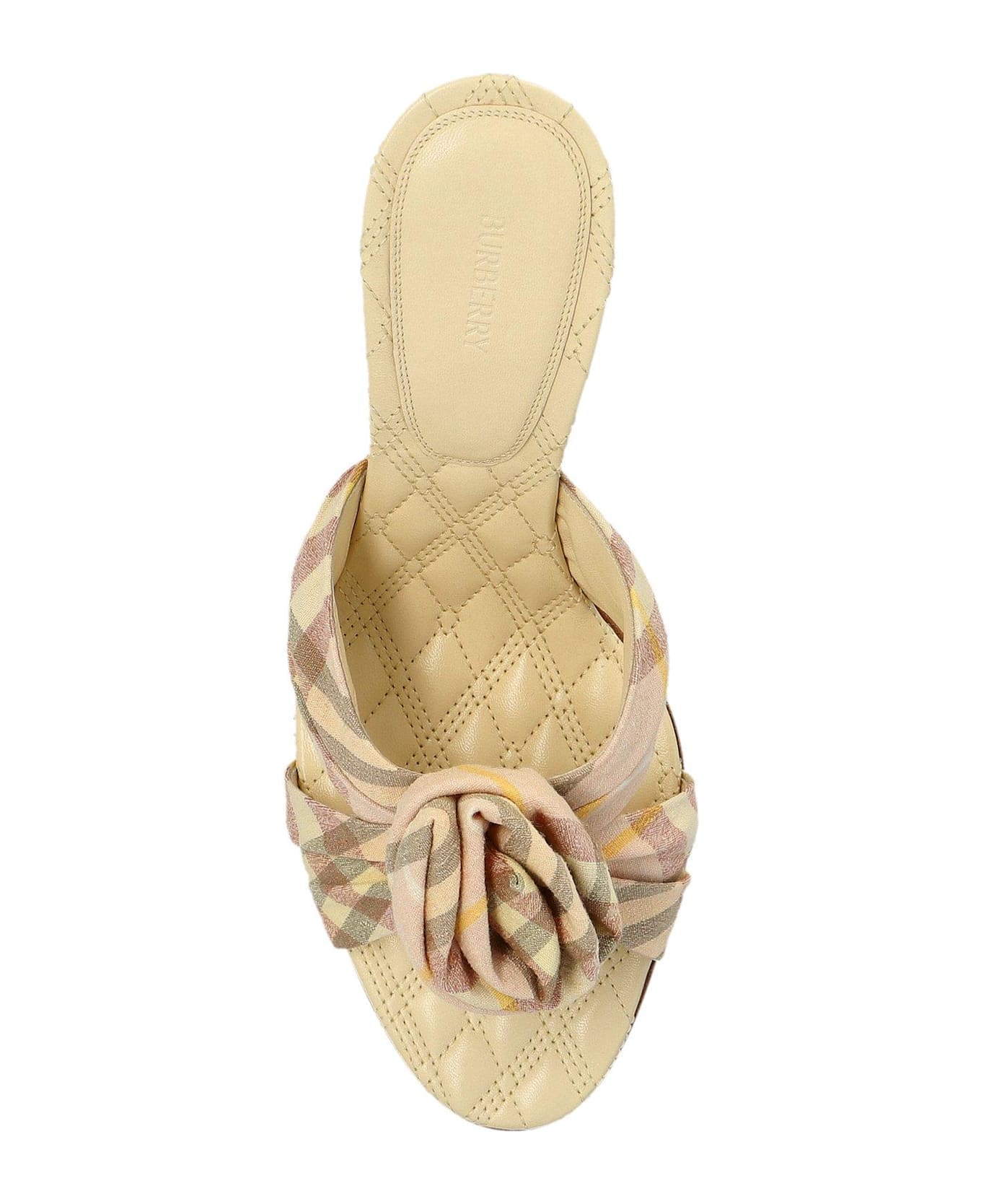 Burberry Mews Rose Detailed Checked Mules - TEACUP IP CHECK