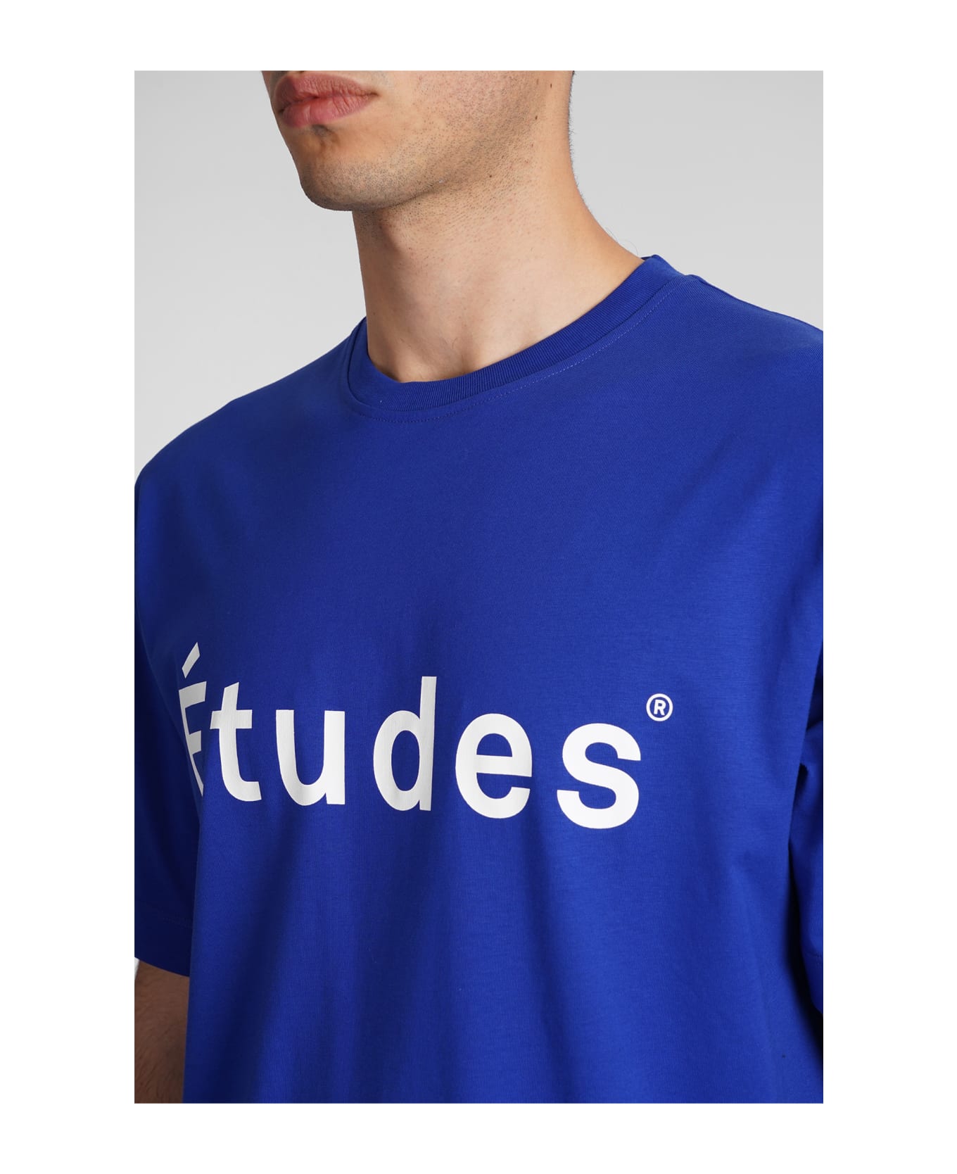 Études T-shirt In Blue Cotton - blue