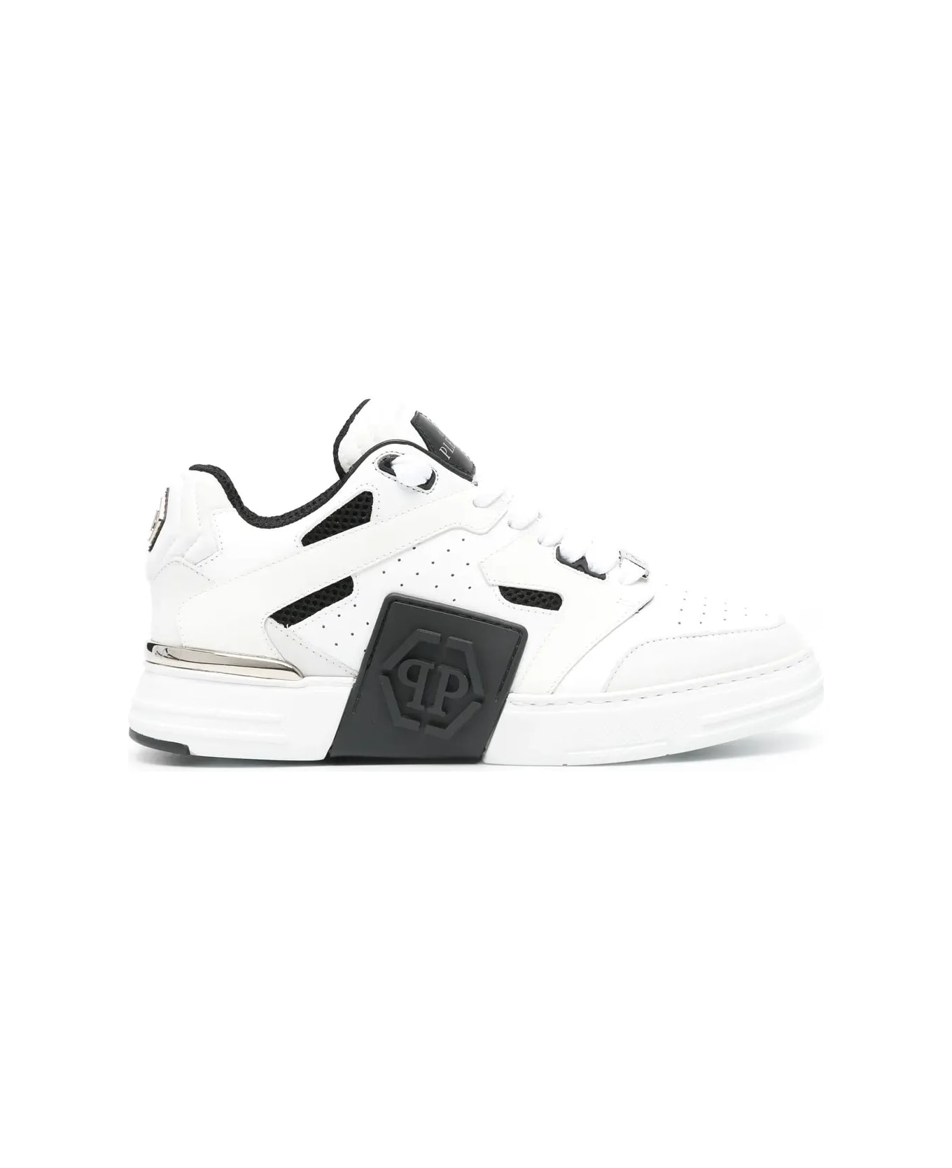 Philipp Plein White And Black Phantom Street Sneakers - White スニーカー