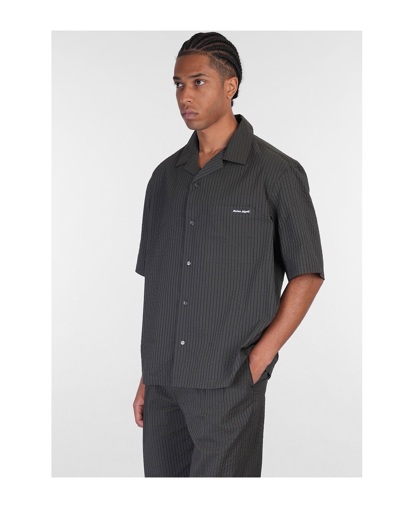 Maison Kitsuné Shirt In Black Polyester - black