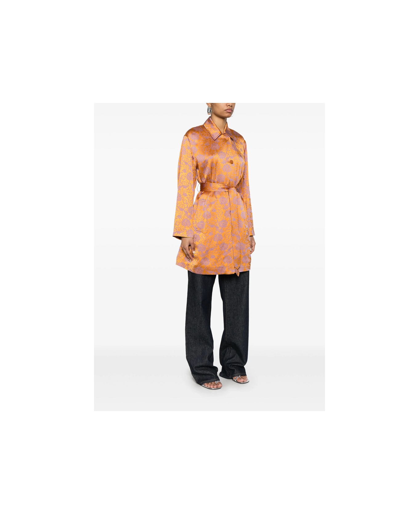 Dries Van Noten Coat - ORANGE/PURPLE