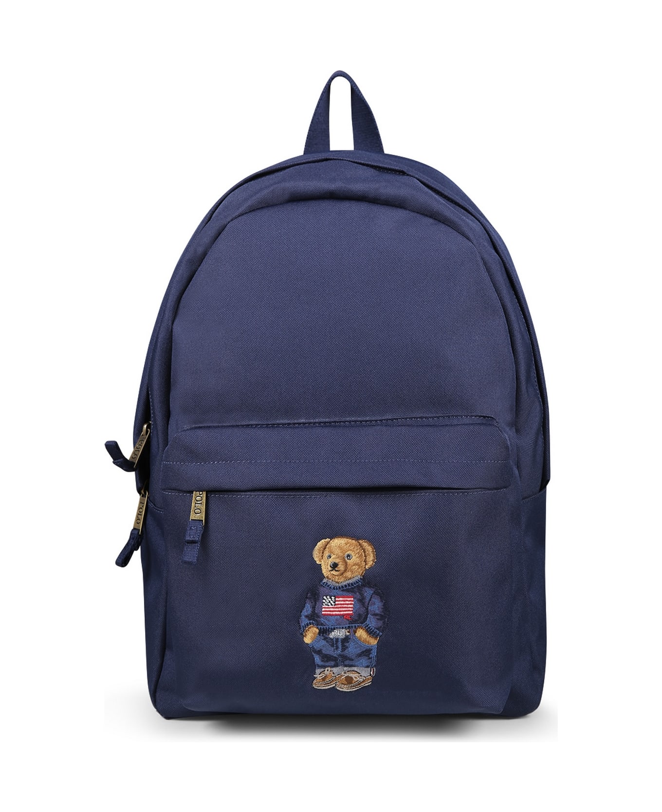 Ralph Lauren Blue Backpack For Boy With Polo Bear - Blue