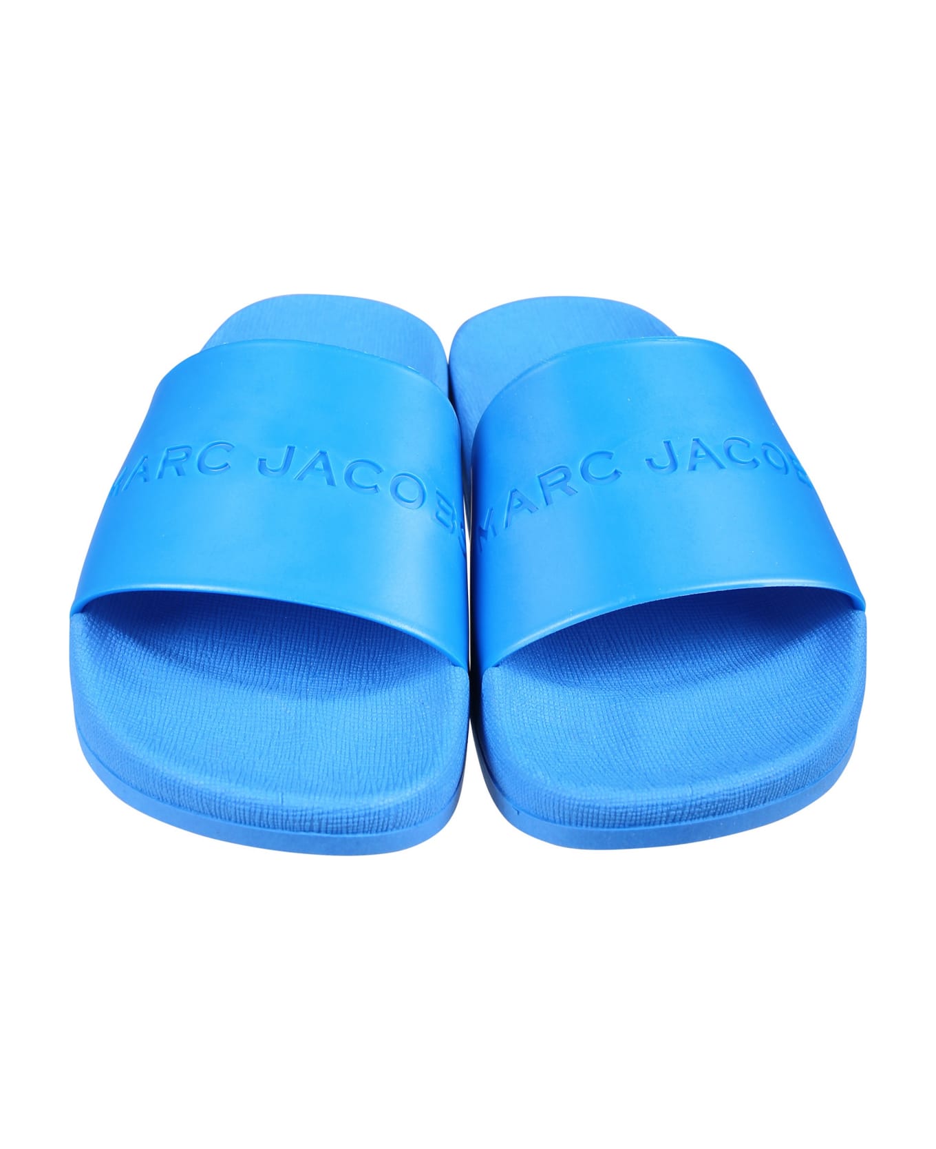 Little Marc Jacobs Blue Slippers For Kids With Logo - Blue