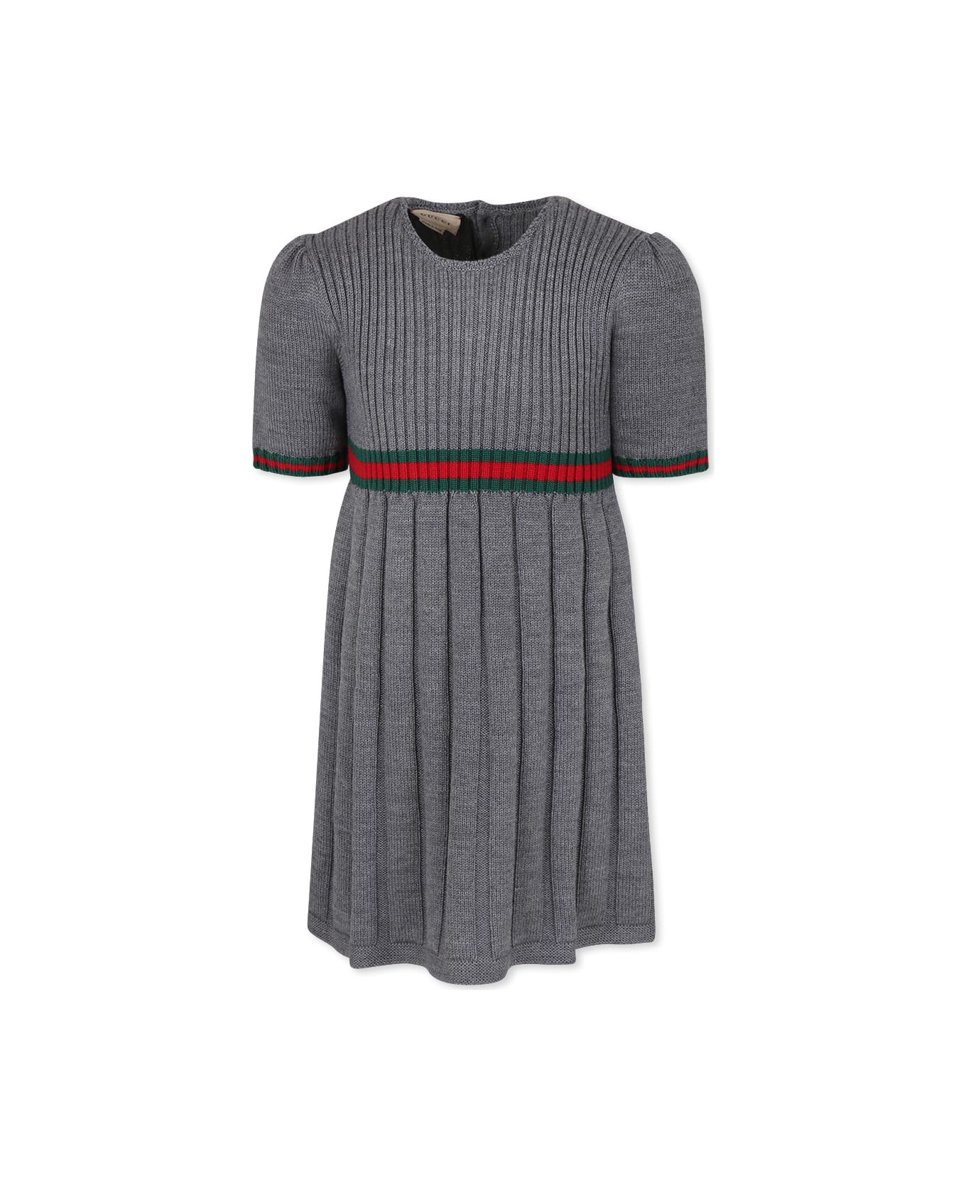 Gucci Grey Dress Forgirl With Web Detail - Grey