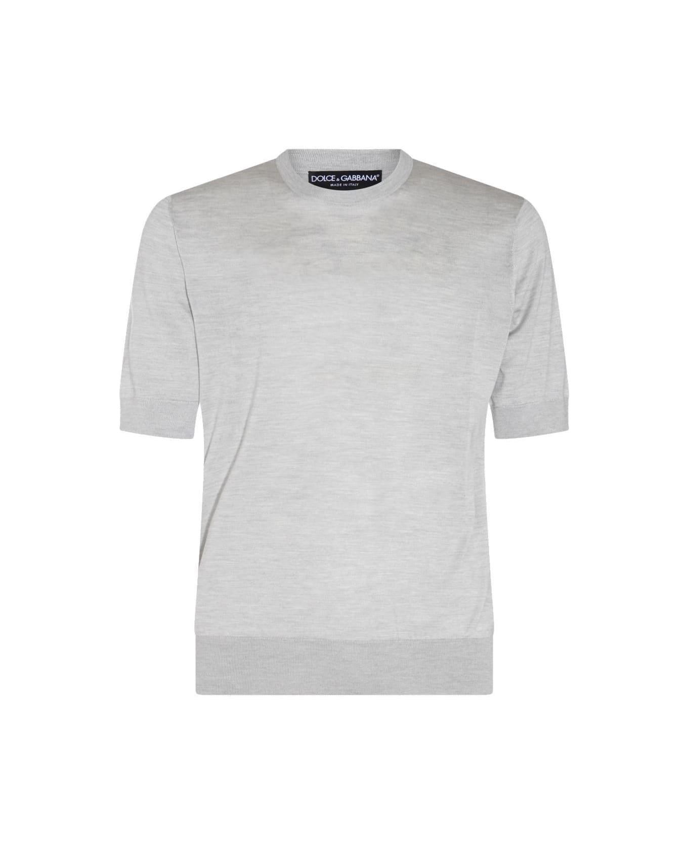 Dolce & Gabbana Short-sleeved Knitted T-shirt - GREY
