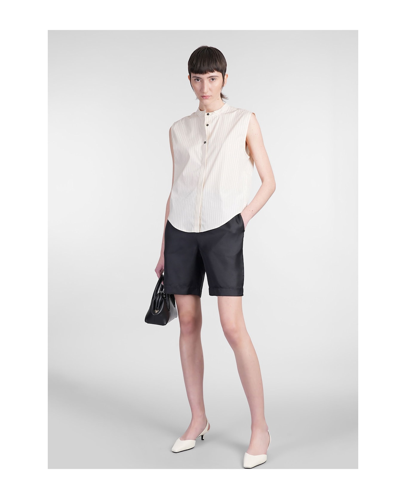 Loulou Studio Zinia Shorts In Black Silk - black