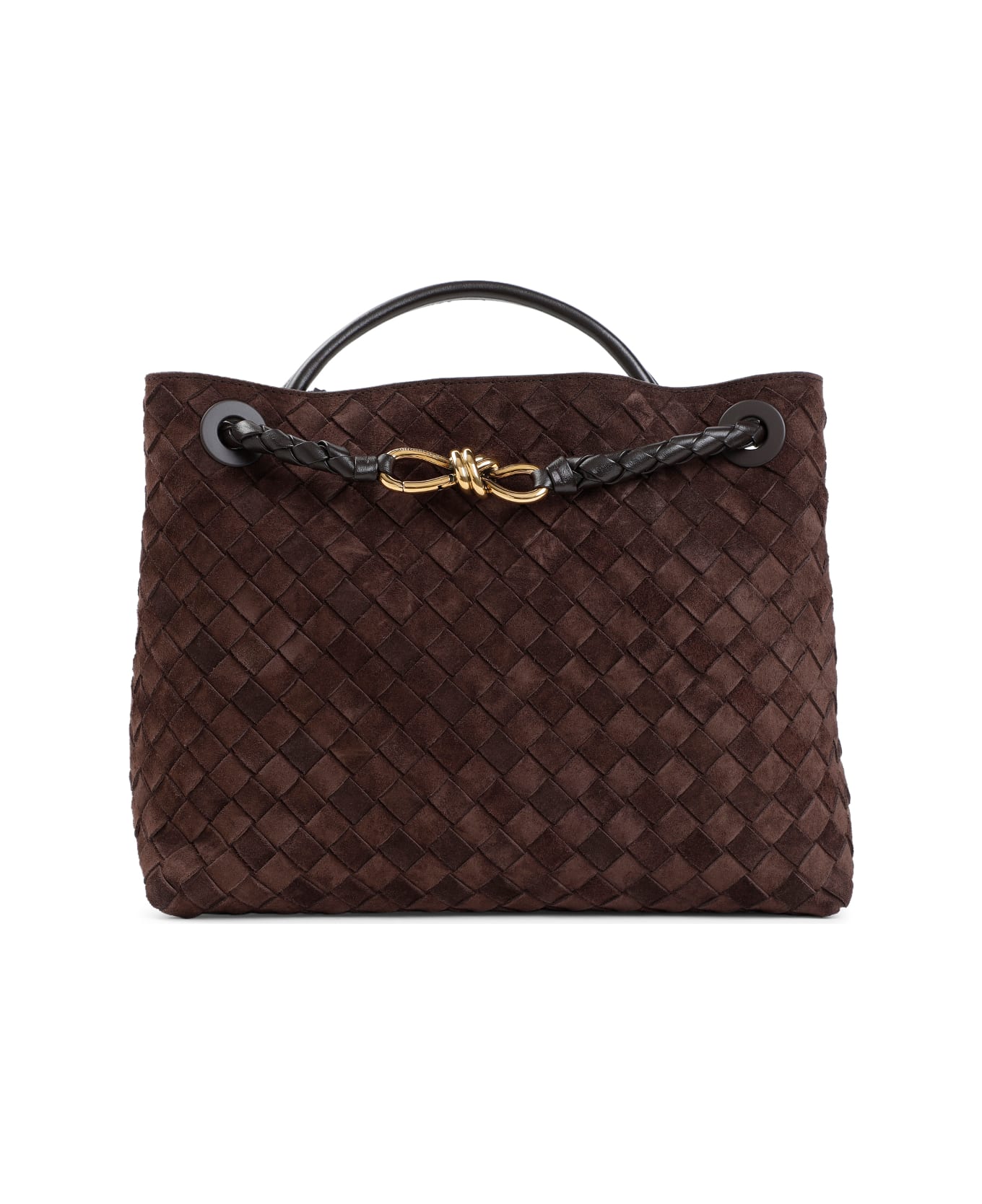 Bottega Veneta Andiamo Medium Suede Bag - Fondant Brass