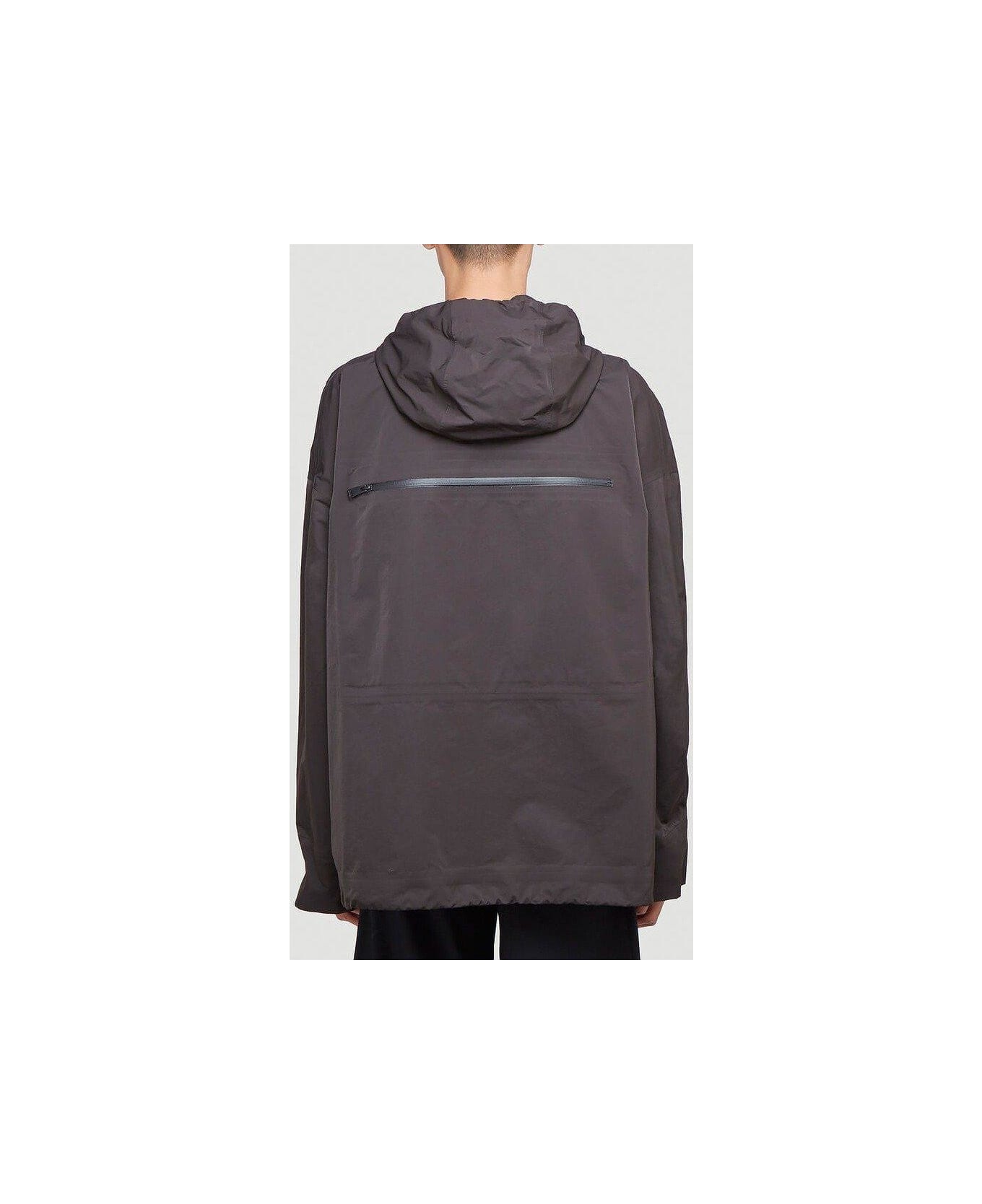 Bottega Veneta Hooded Windbreaker Jacket - BROWN