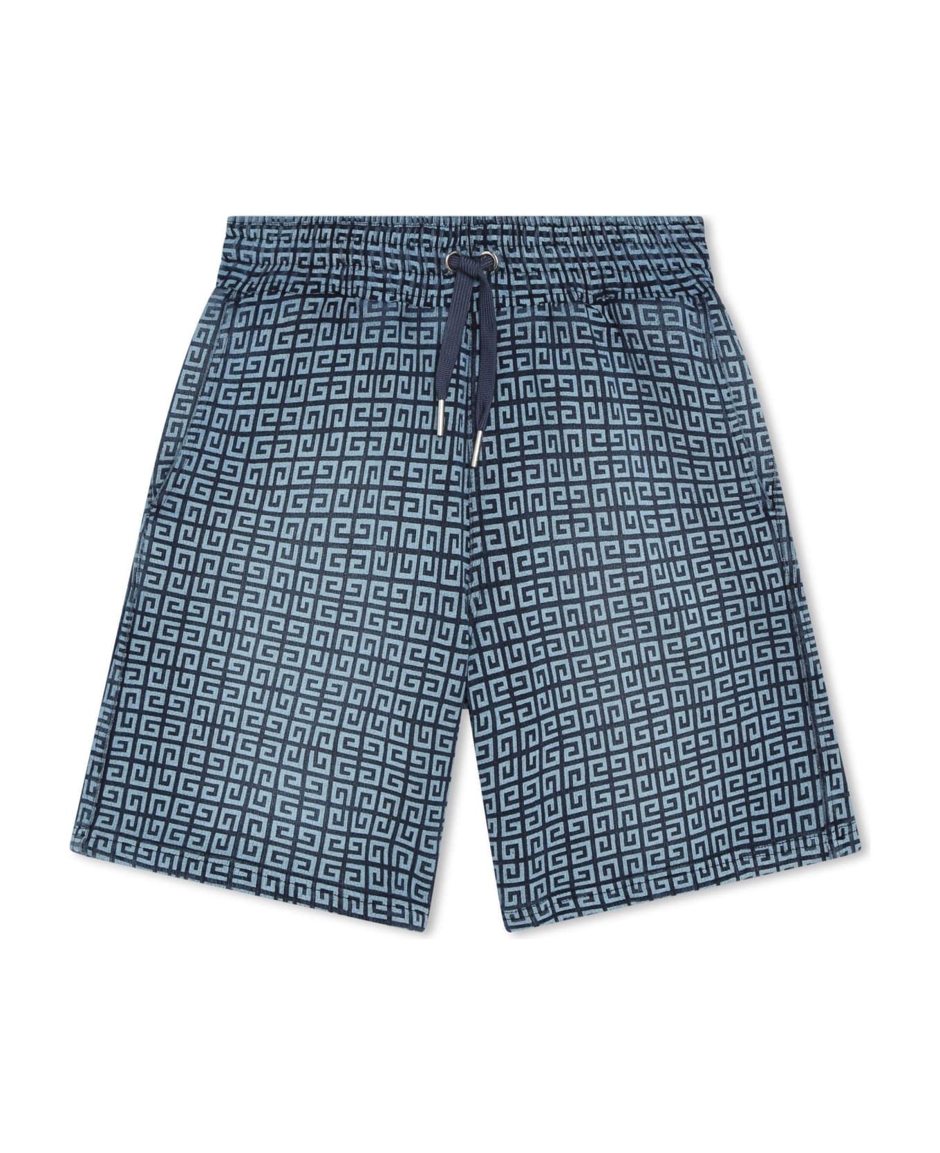 Givenchy Denim Shorts With 4g Print - Blue