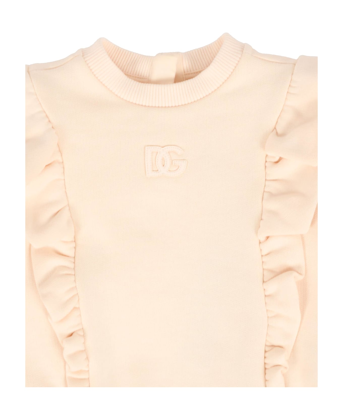 Dolce 
Gabbana Pink Sweatshirt For Baby Girl With Logo - Pink