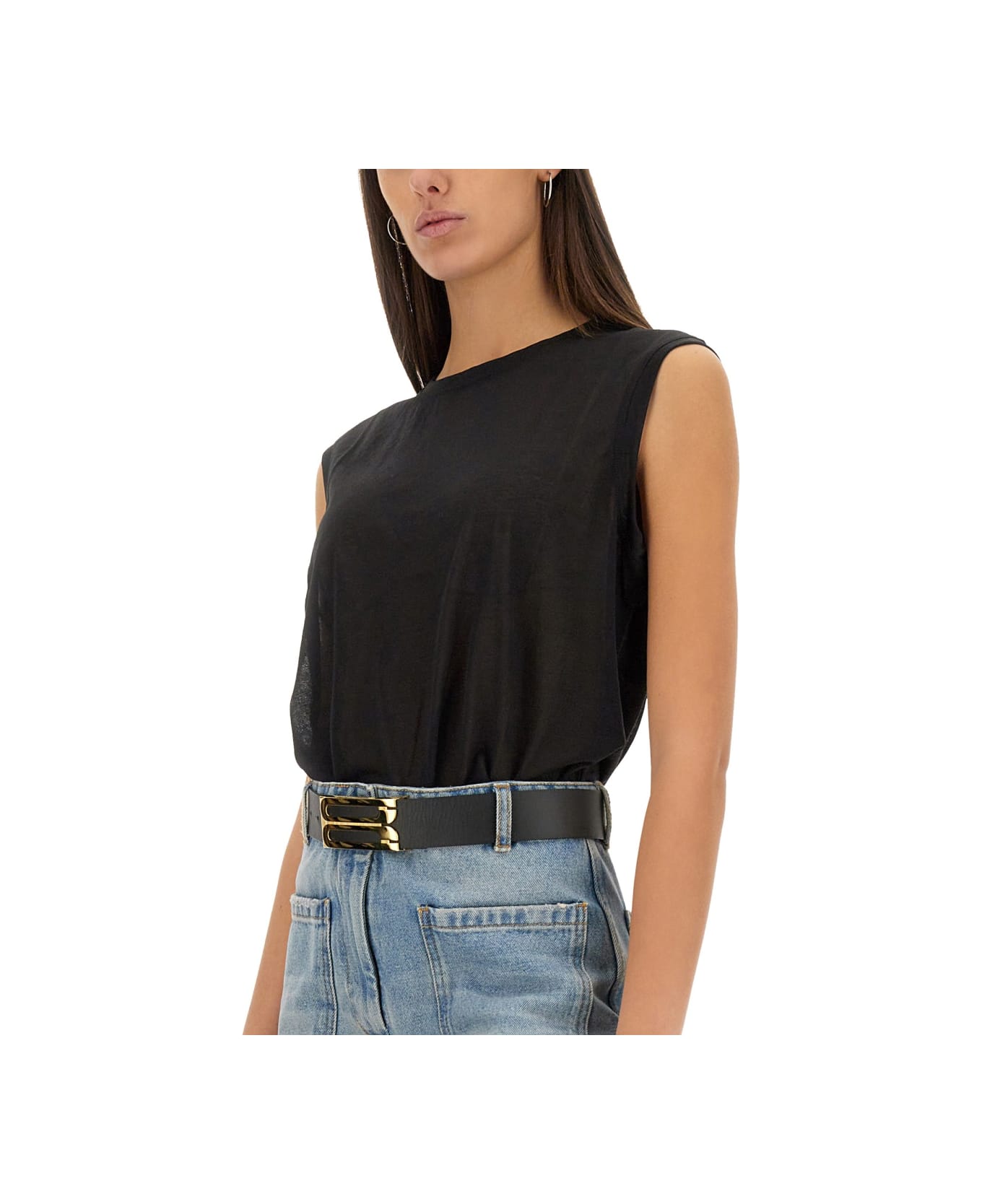Victoria Beckham Cotton Tops. - BLACK