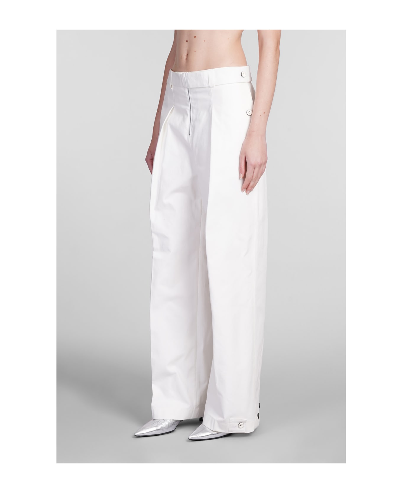 Jil Sander Pants In White Cotton - white