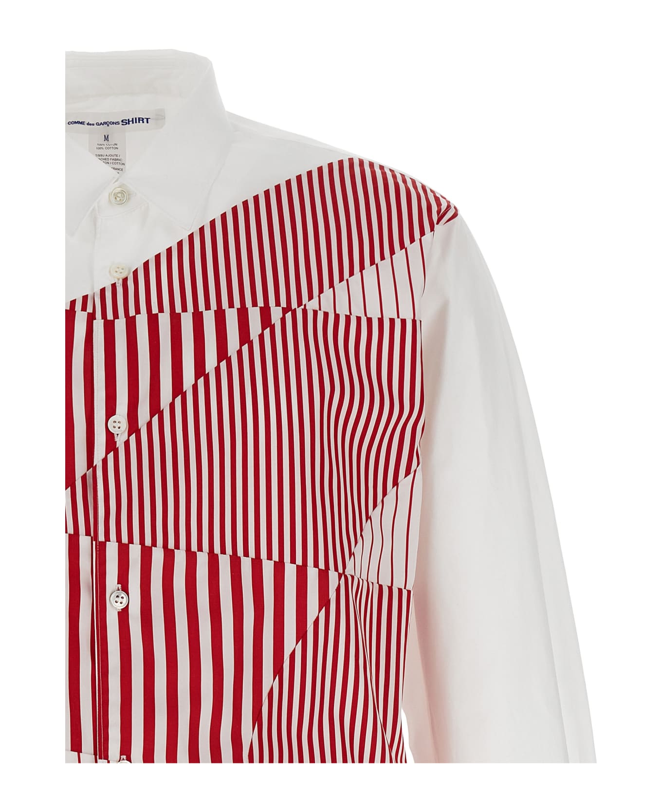 Comme des Garçons Shirt Striped Patterned Shirt - White