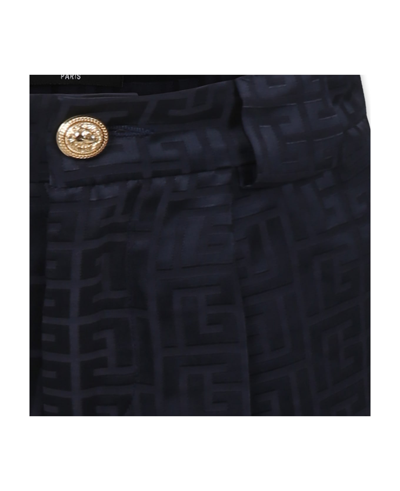Balmain Blue Shorts For Boy With Maze - Blue