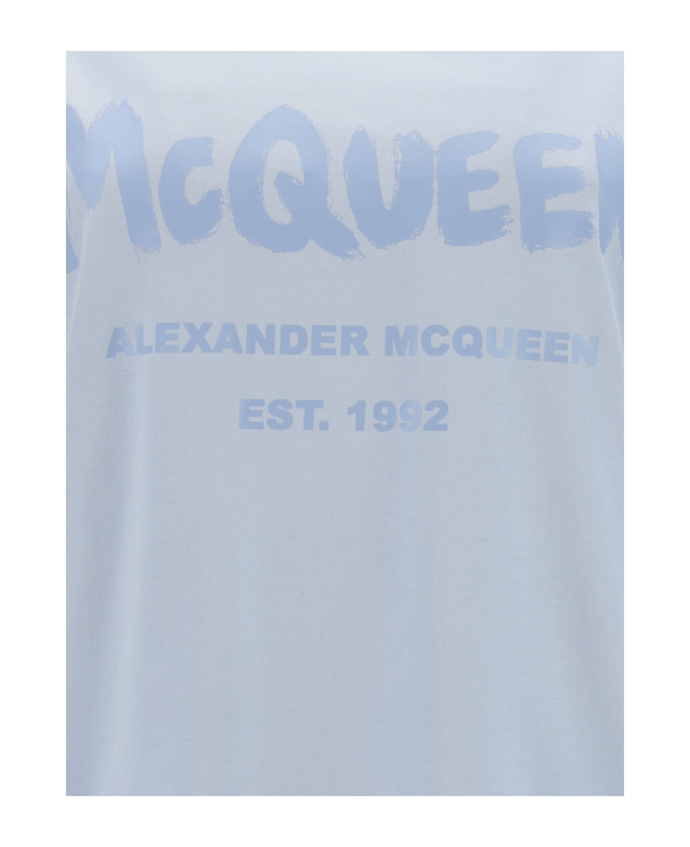 Alexander McQueen Light Blue Mcqueen Graffiti T-shirt - Light blue Tシャツ
