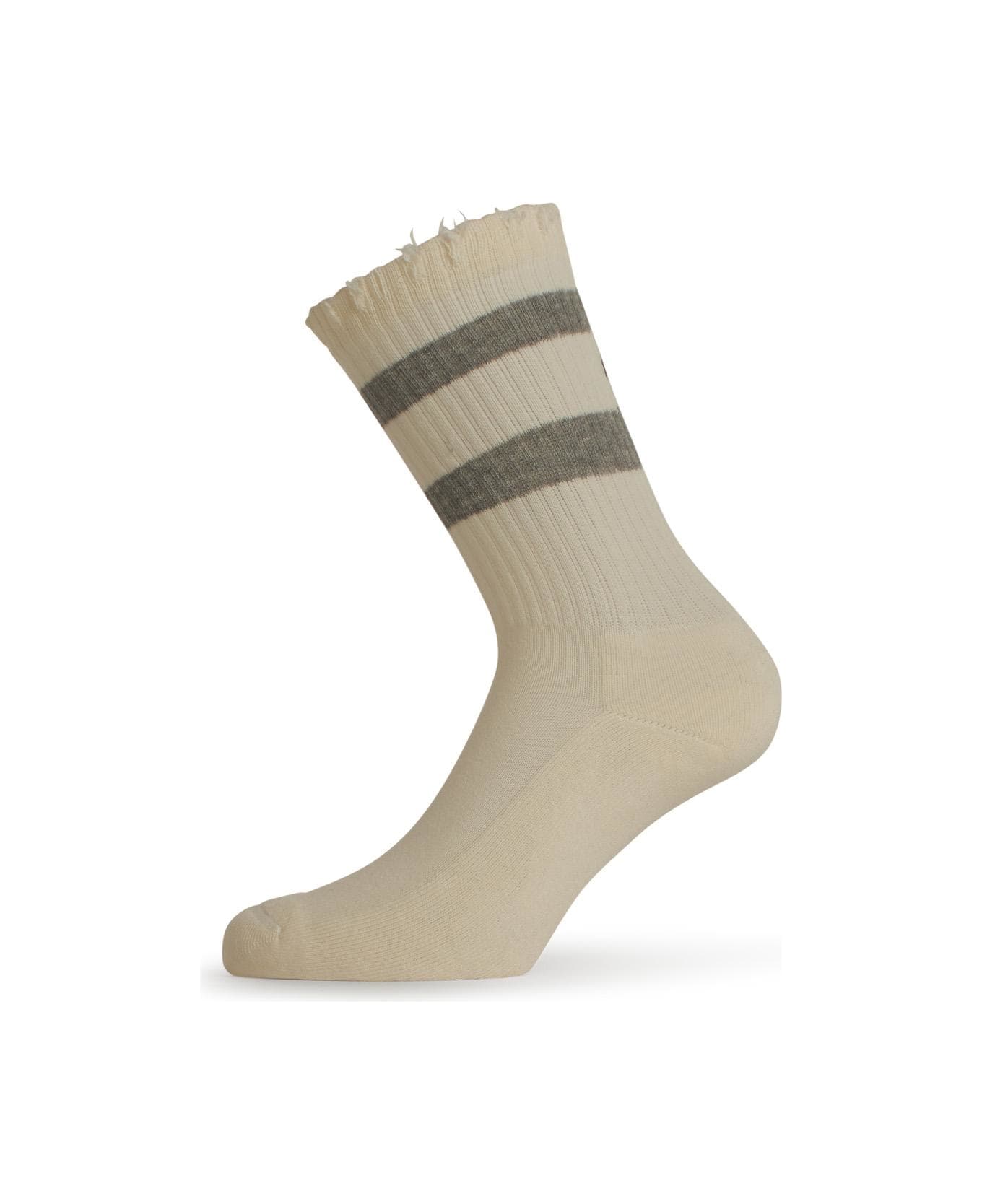 Golden Goose Cream Cotton Blend Socks - White
