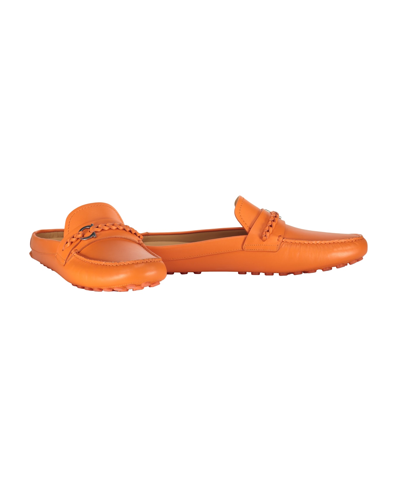 Ferragamo Leather Loafers - Orange