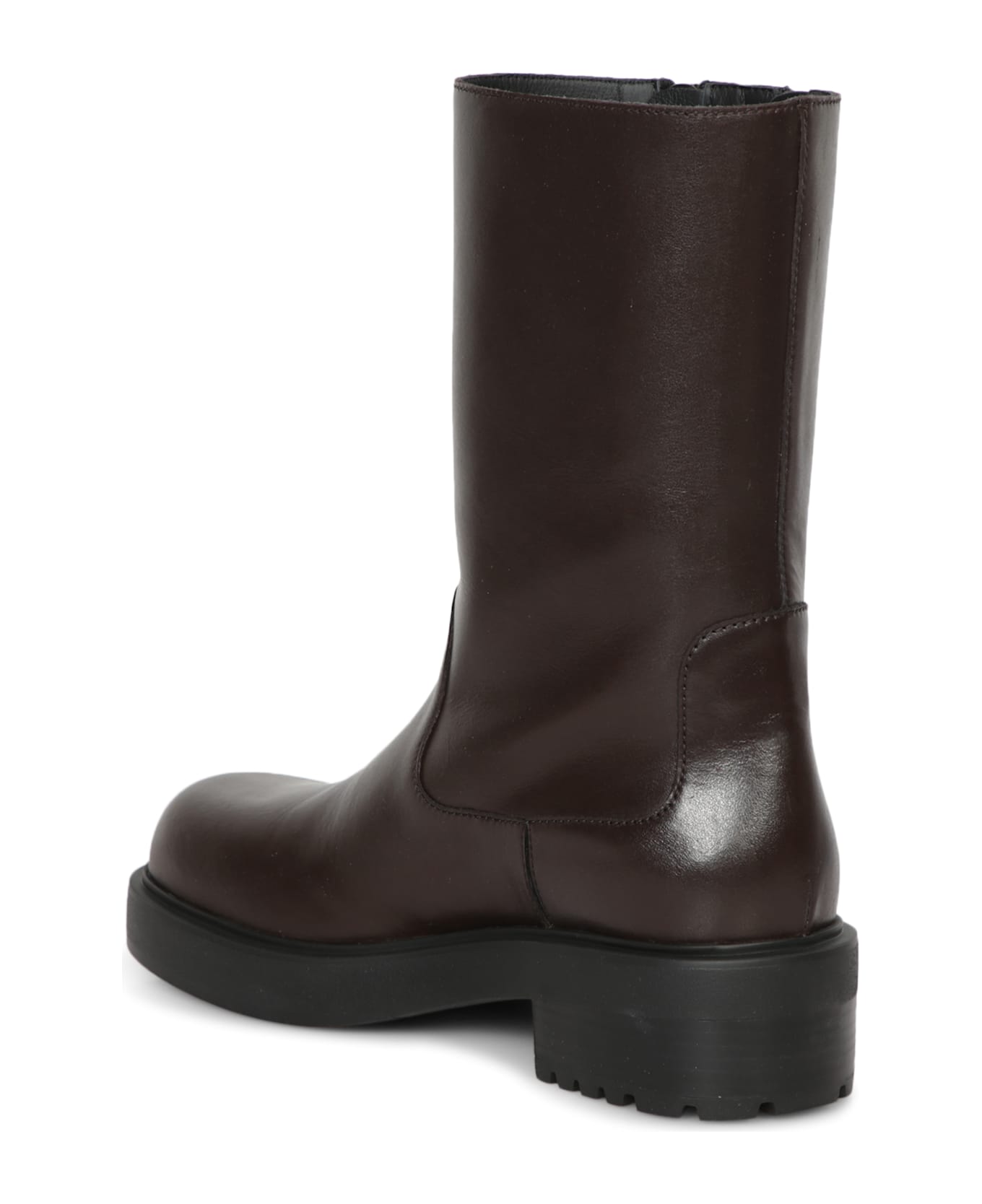 Giuseppe Zanotti Brown Leather Flat Ankle Boots - Brown