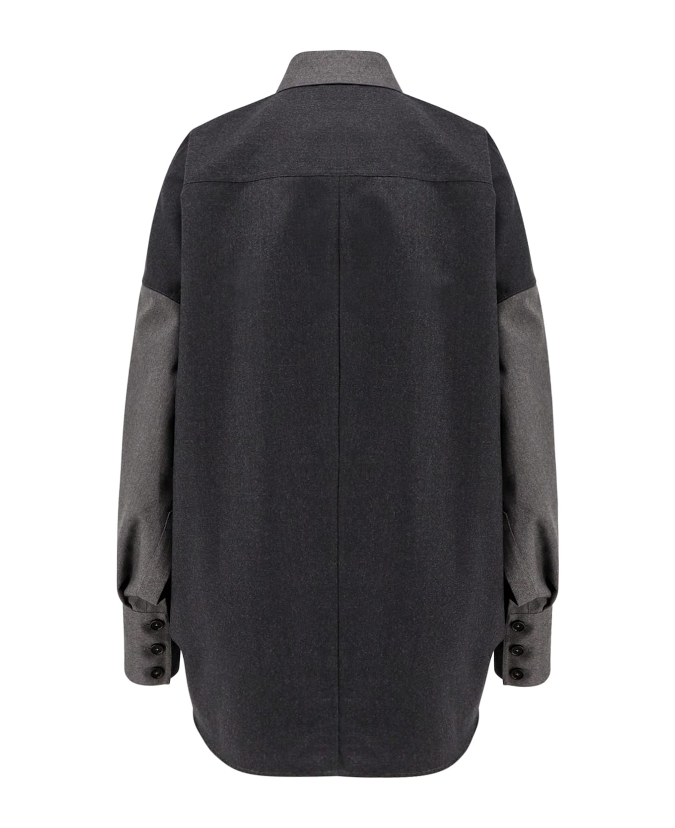 Stella McCartney Mixed Flannel Wool Shirt - ASH GREY