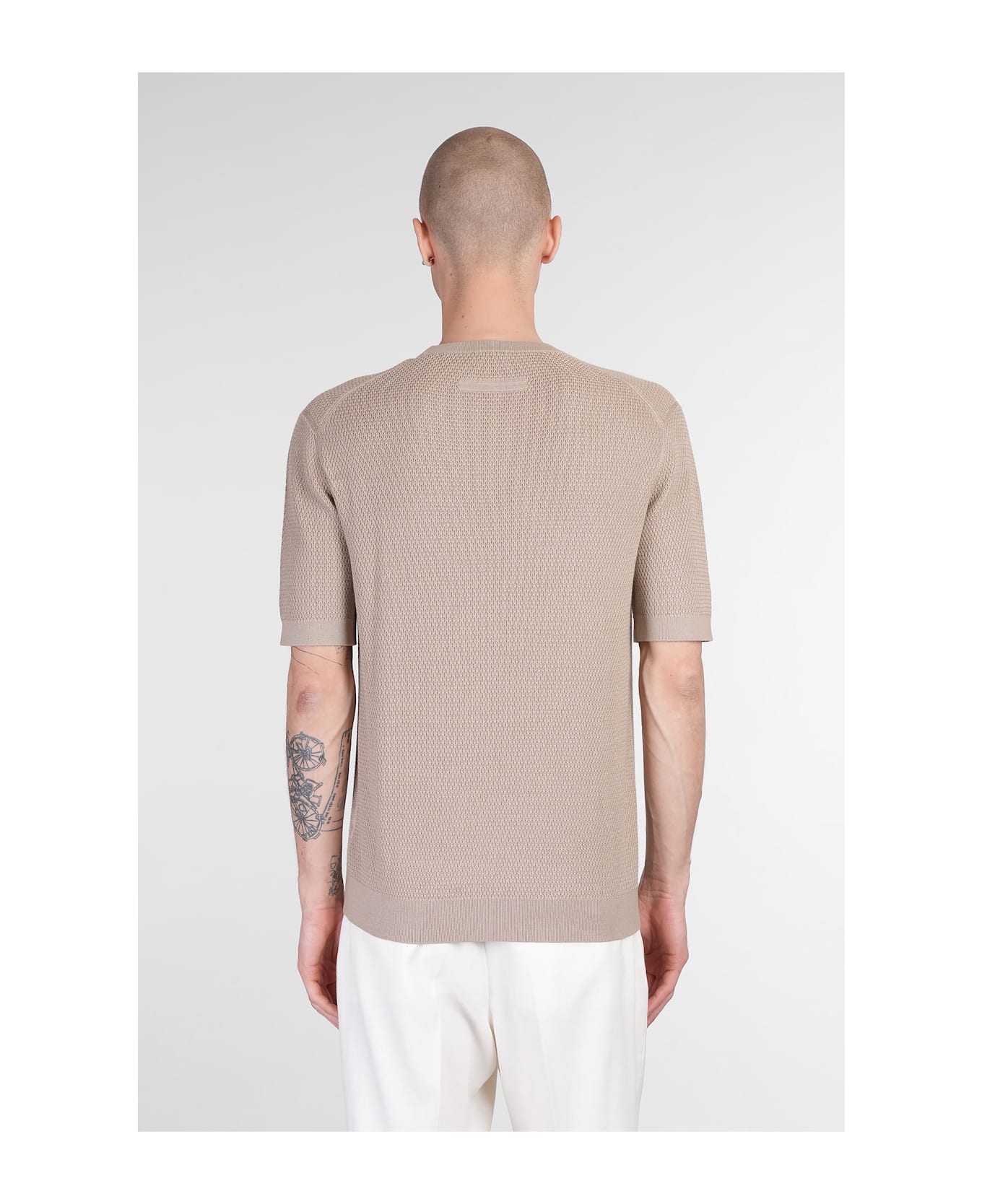 Zegna T-shirt In Taupe Cotton - taupe
