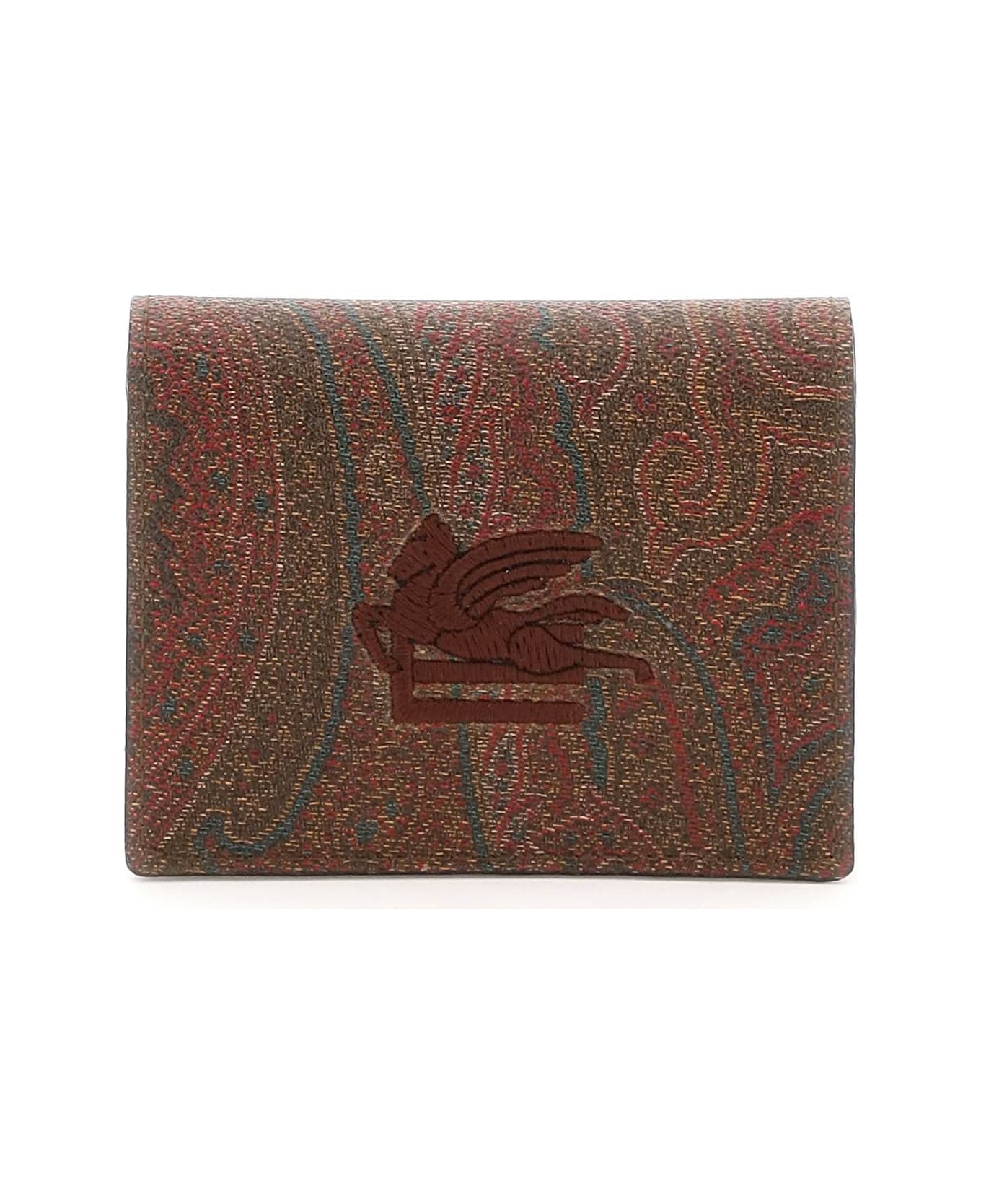 Etro Paisley Wallet With Pegaso Logo - Brown