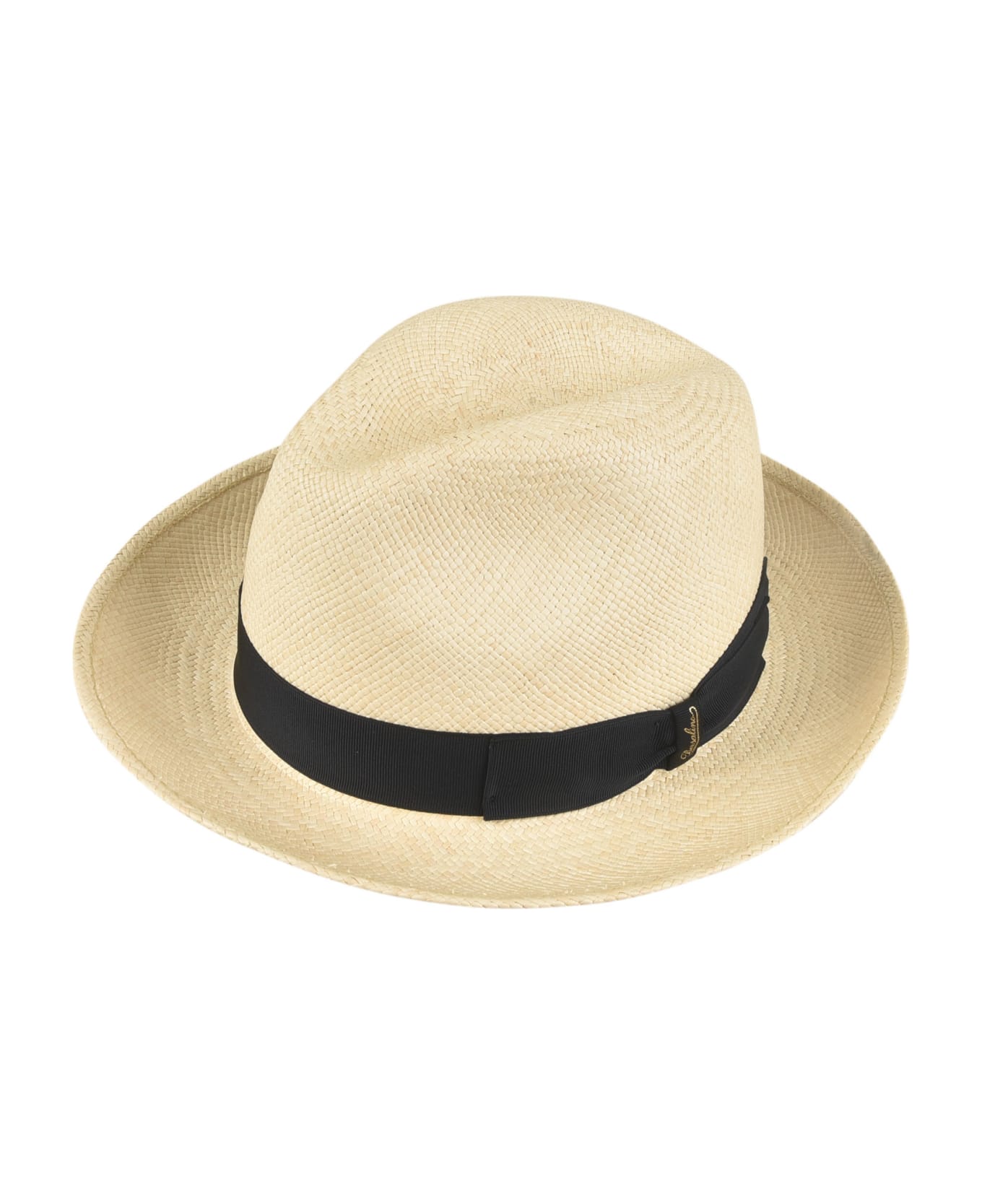 Borsalino Woven Round Hat - Natural