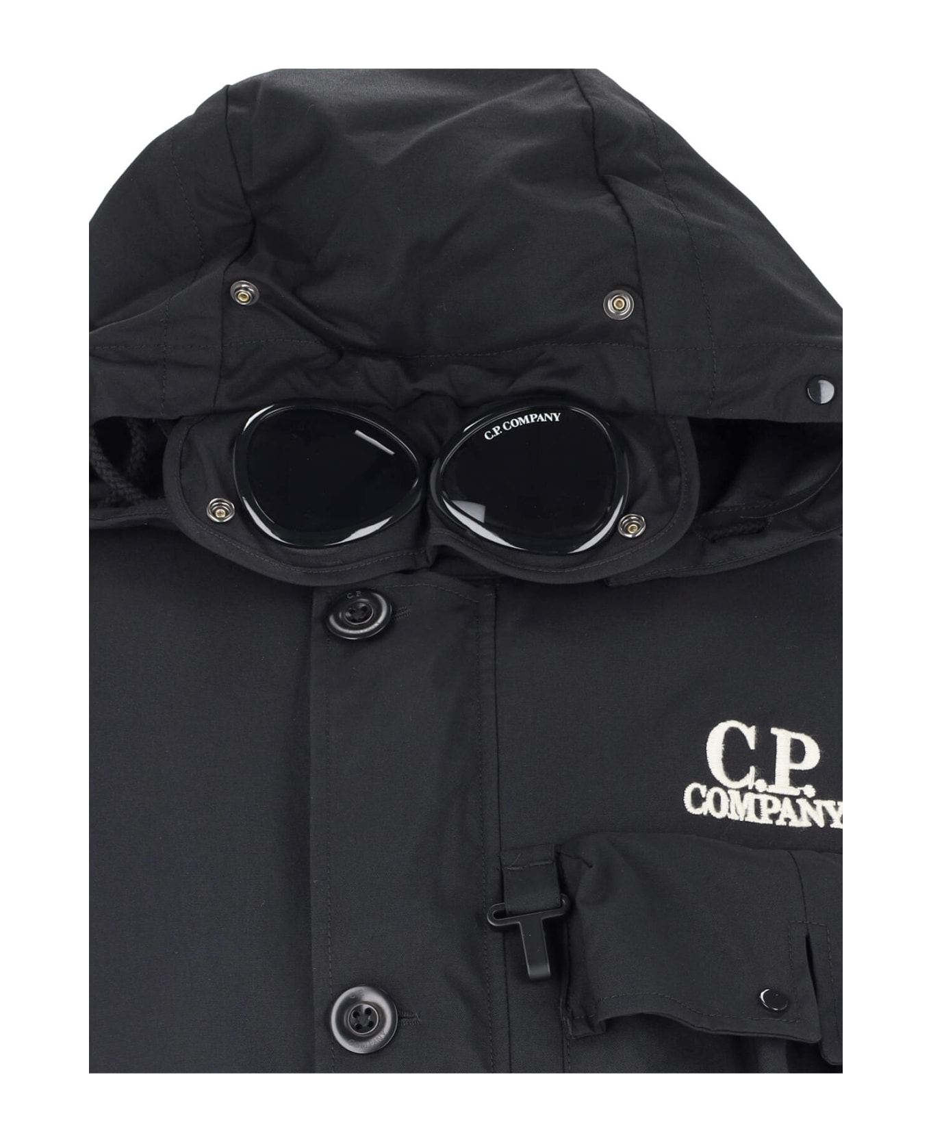 C.P. Company 'duffel Mixed Goggle' Jacket - Black