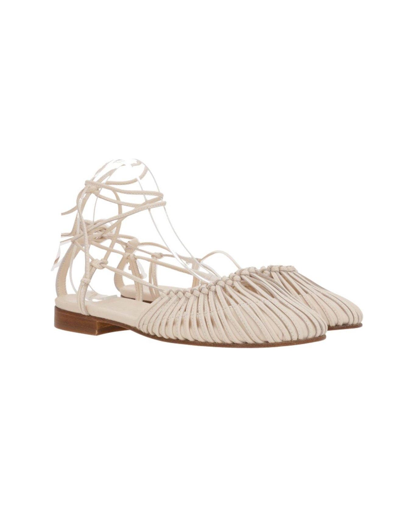 Hereu Mantera Cage Flat Sandals - Ivory