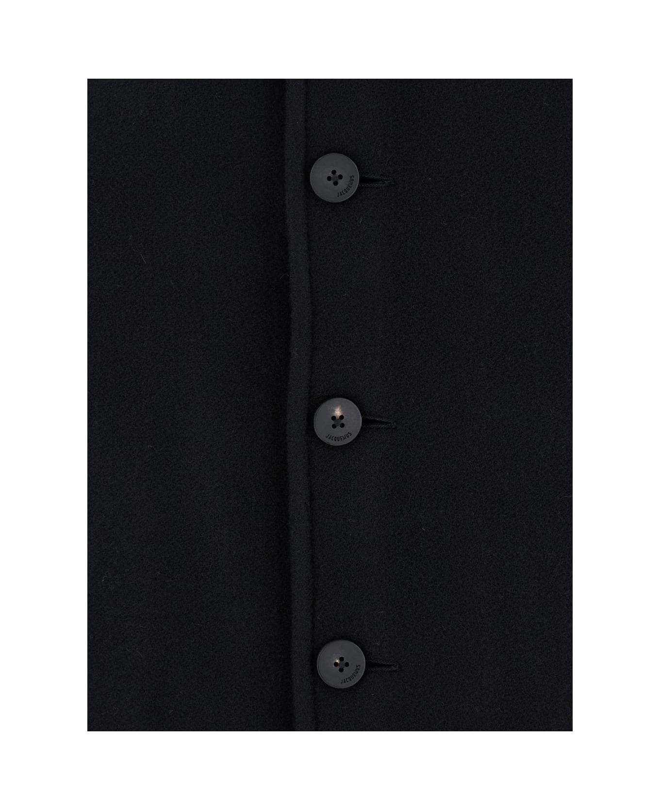 Jacquemus Black Jacket With Classic Collar And Dropped Shoulders In Wool Man - Black