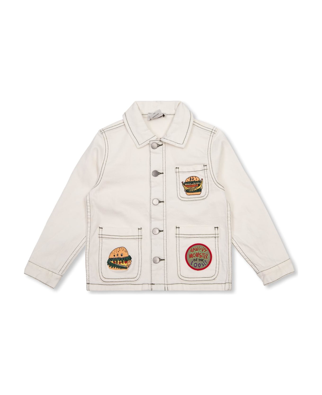 Stella McCartney Kids Jacket In Organic Cotton - Avorio コート＆ジャケット