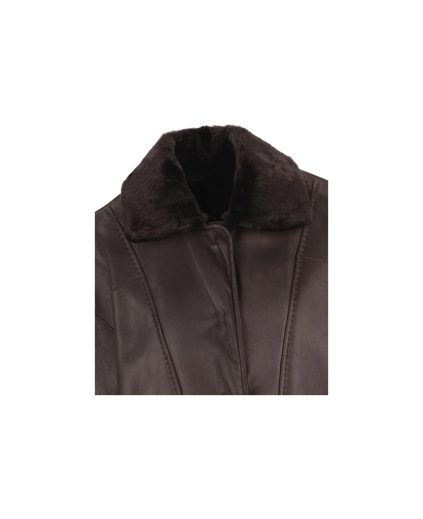 Max Mara Atelier Leather Outerwear - BROWN