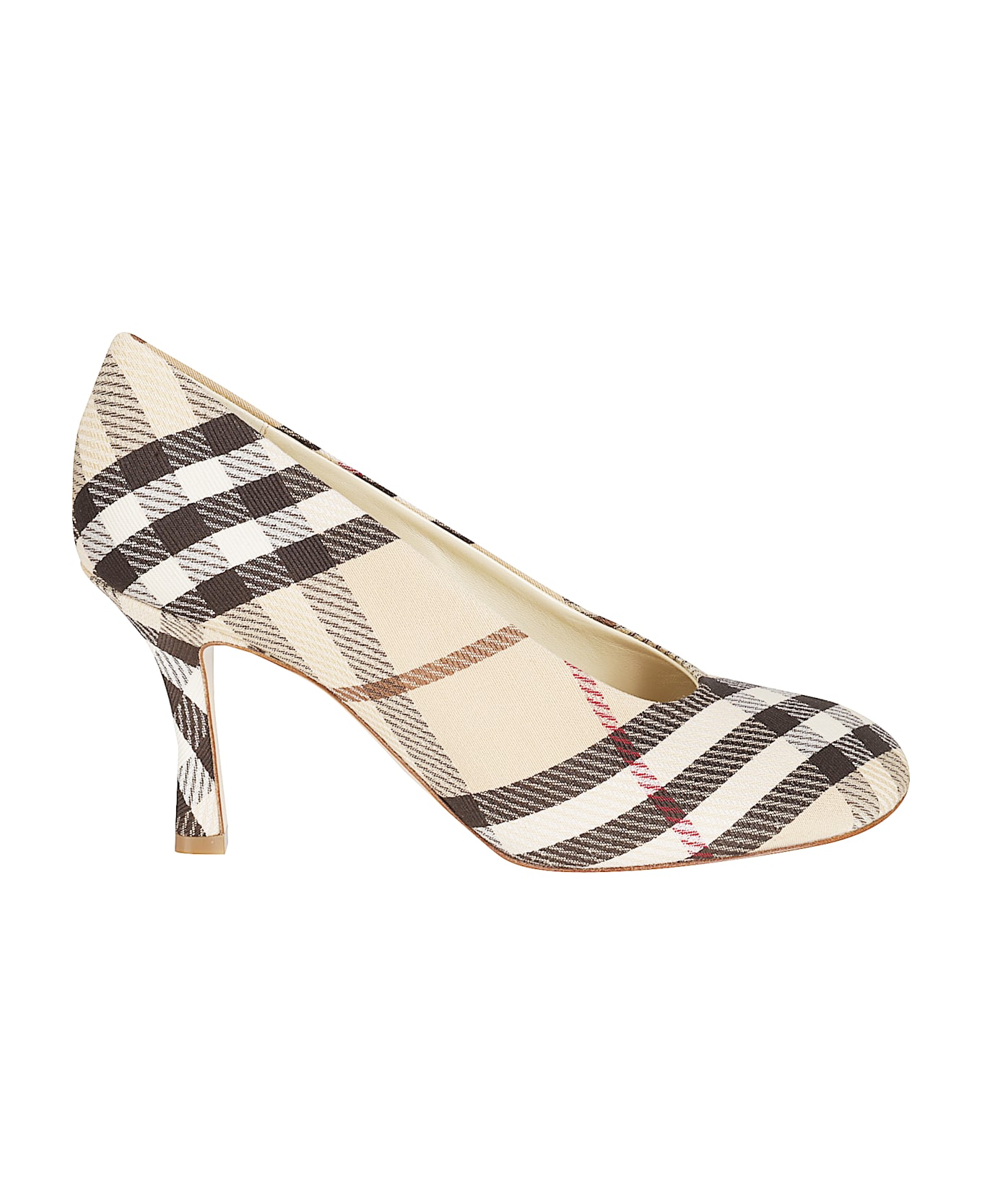 Burberry Textile Shoe Leather Pumps - ALABASTER IP CHECK ハイヒール