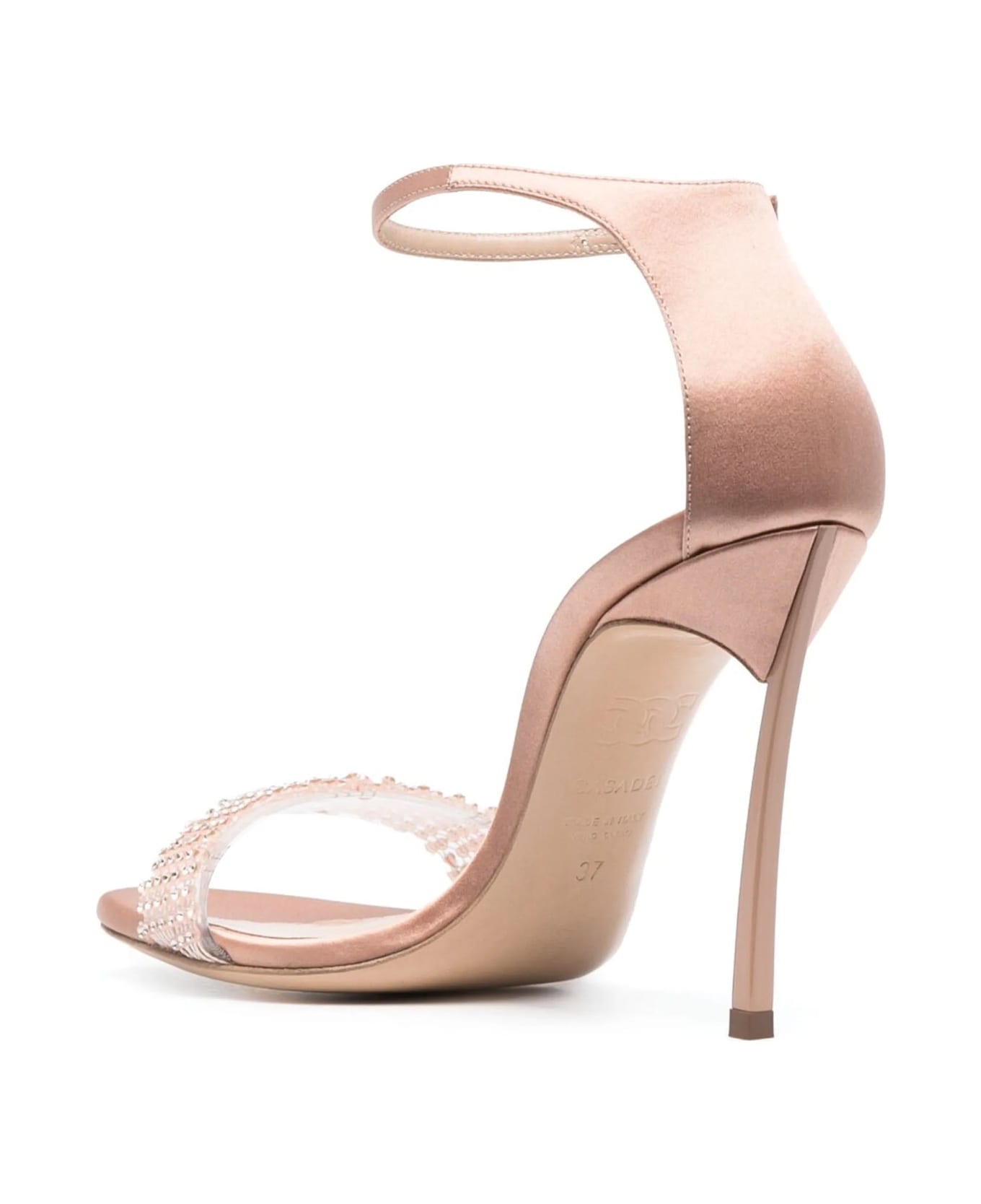 Casadei 100mm Blade Twenties Satin Sandals - Beige