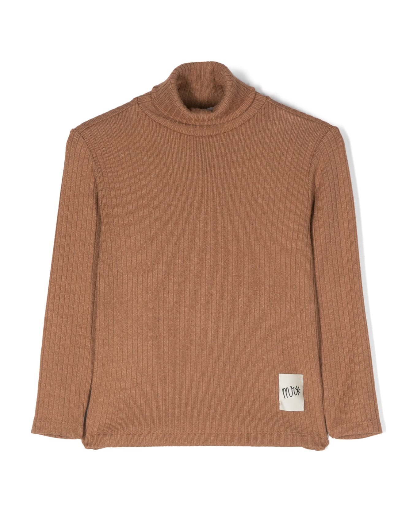 Manuel Ritz Turtleneck Sweater With Patch - Beige ニットウェア＆スウェットシャツ