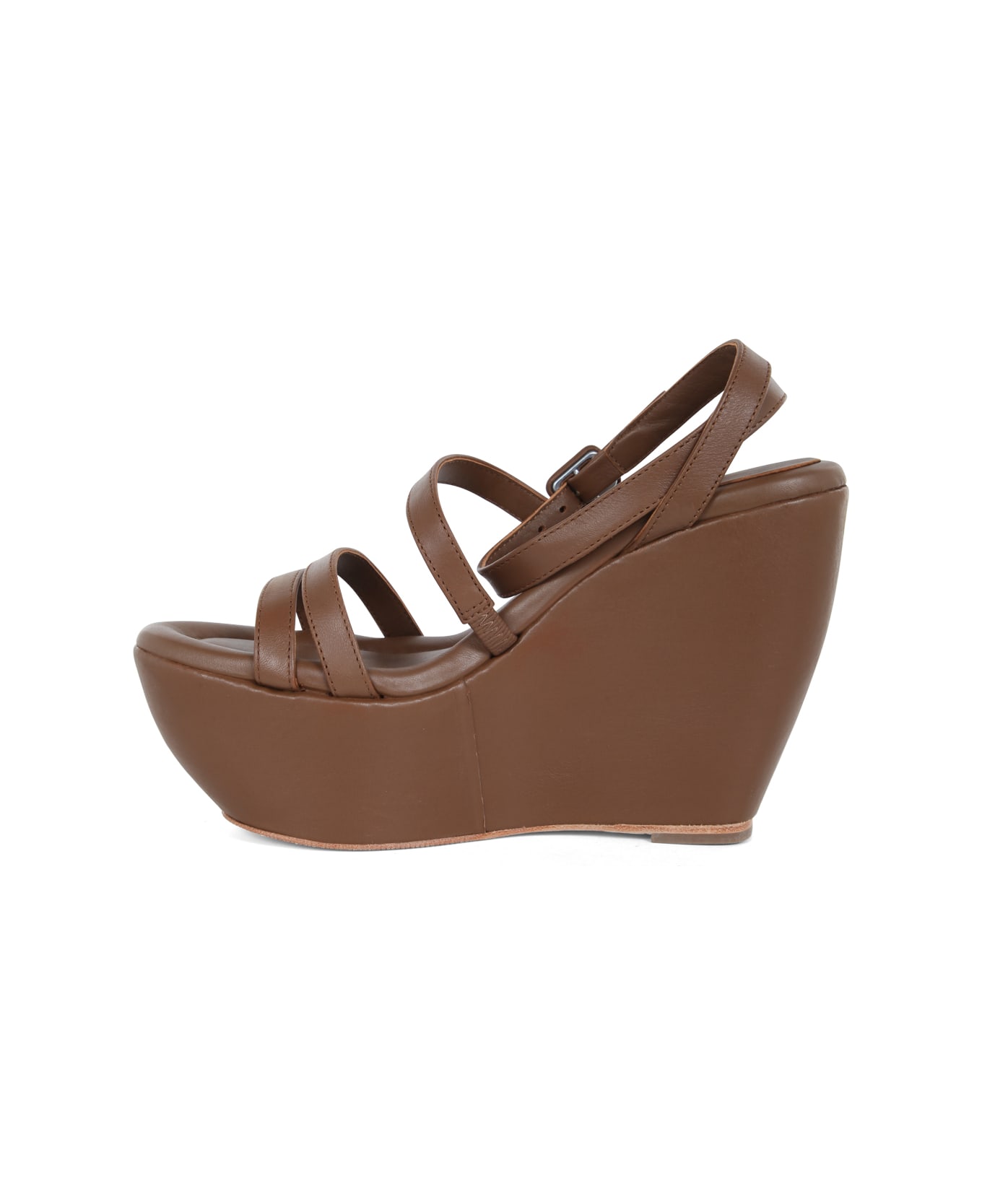 Paloma Barceló Iraide Wedge Sandals With Ankle Bands - Hazelnut