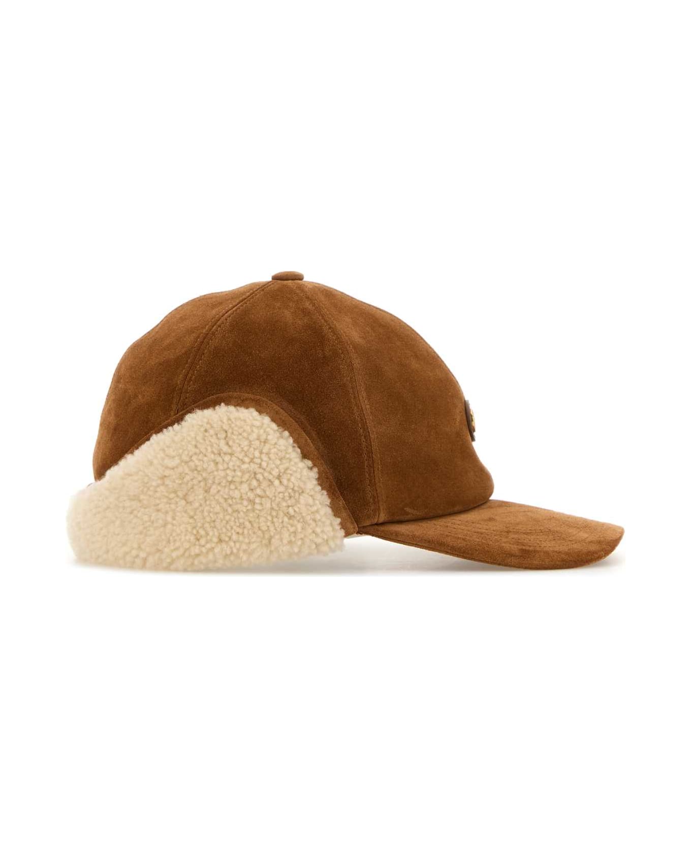 Valentino Garavani Caramel Suede Baseball Cap - COPPERBROWNBURROTOBACCOANTIQUEBRASS