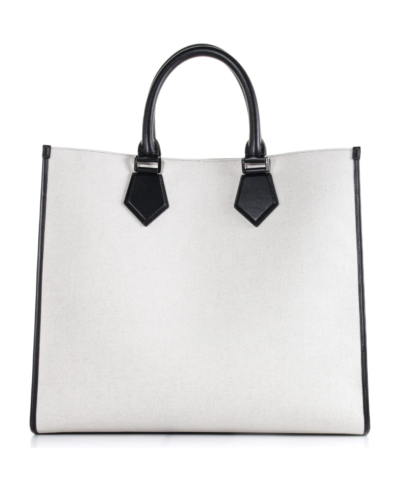 Dolce & Gabbana Canvas Shopping Bag - AVORIO/NERO