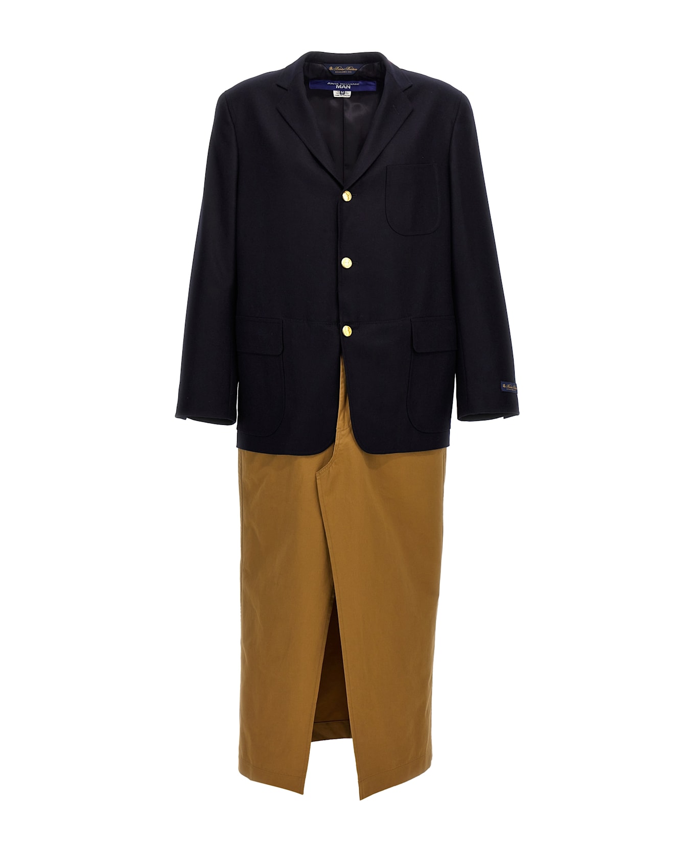 Junya Watanabe Two-material Single-breasted Coat - Multicolor