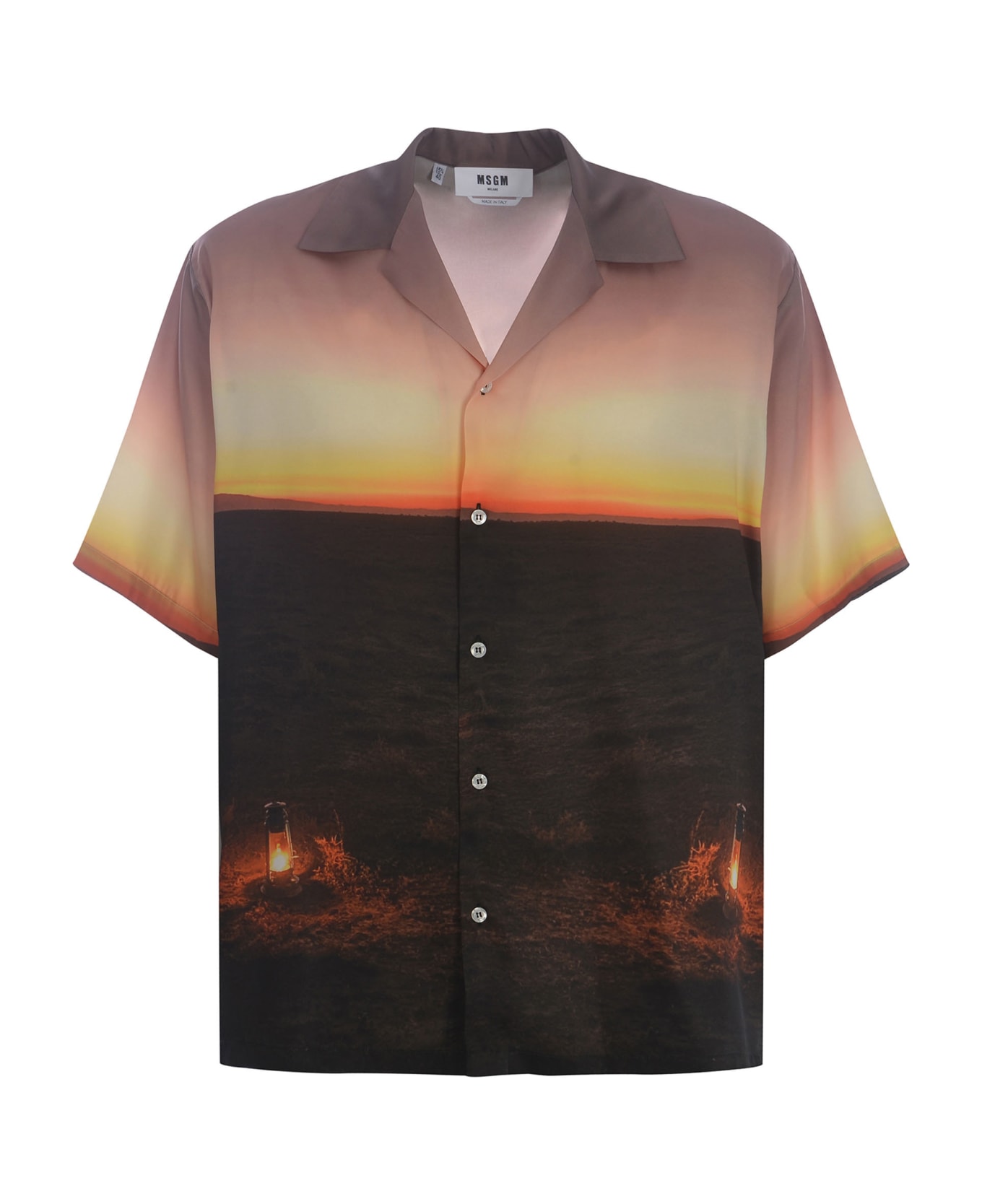 MSGM Shirt Msgm "sunset" Made Of Fluid Fabric - Multicolor シャツ
