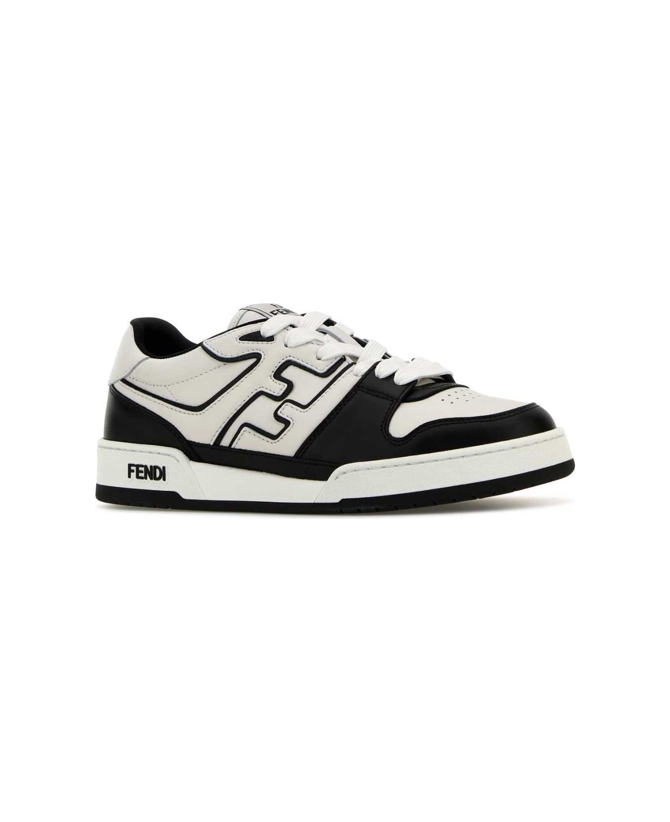 Fendi Two-tone Leather Fendi Match Sneakers - NEROBIANCONERONER