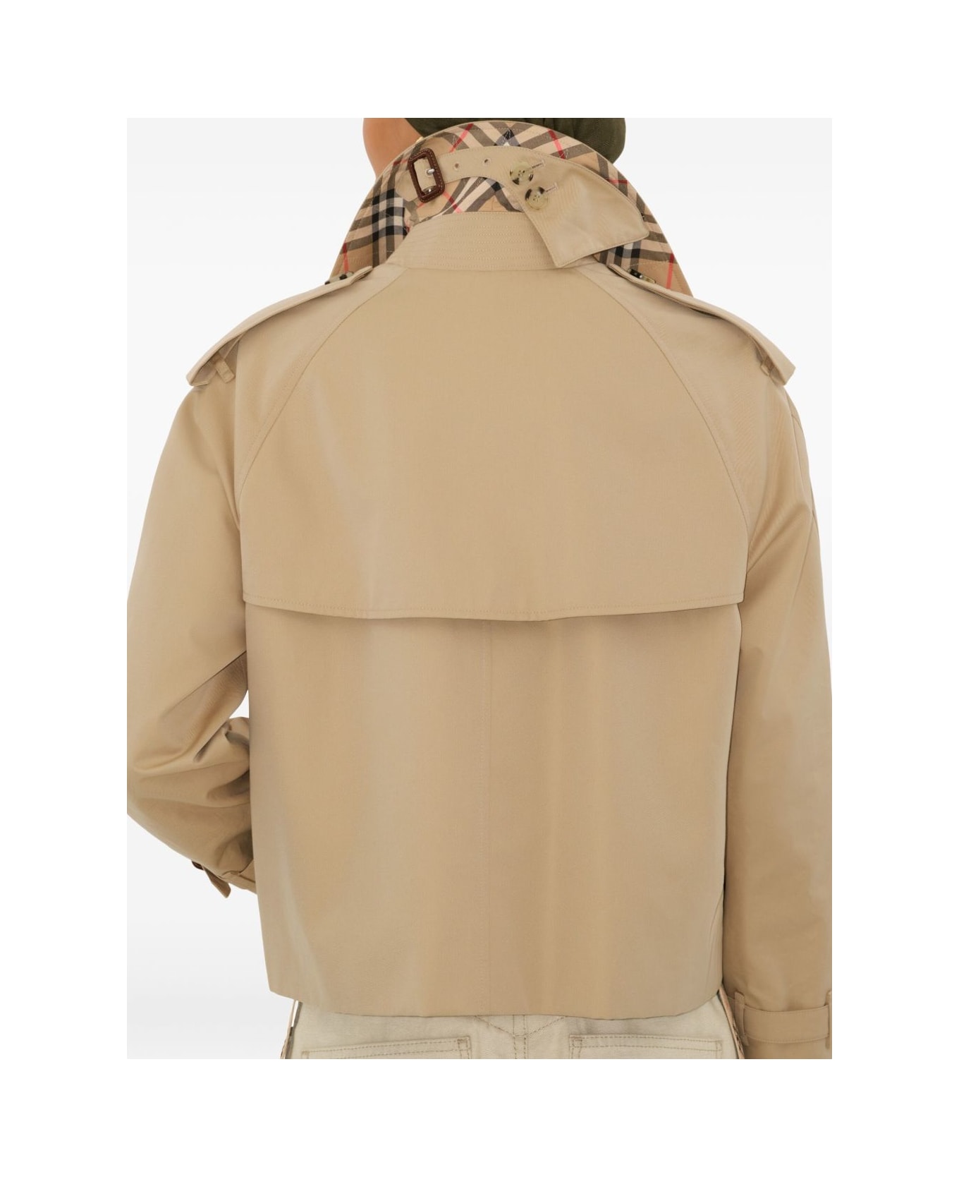 Burberry Cotton Cropped Trench Coat - Beige